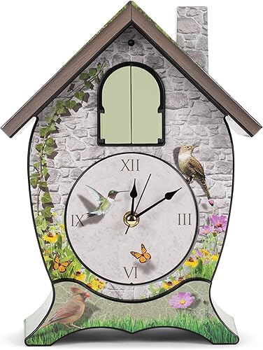 Miniatura 3 de Mark Feldstein - Reloj de cuco con sonido de pared cardenal cantante para jardín