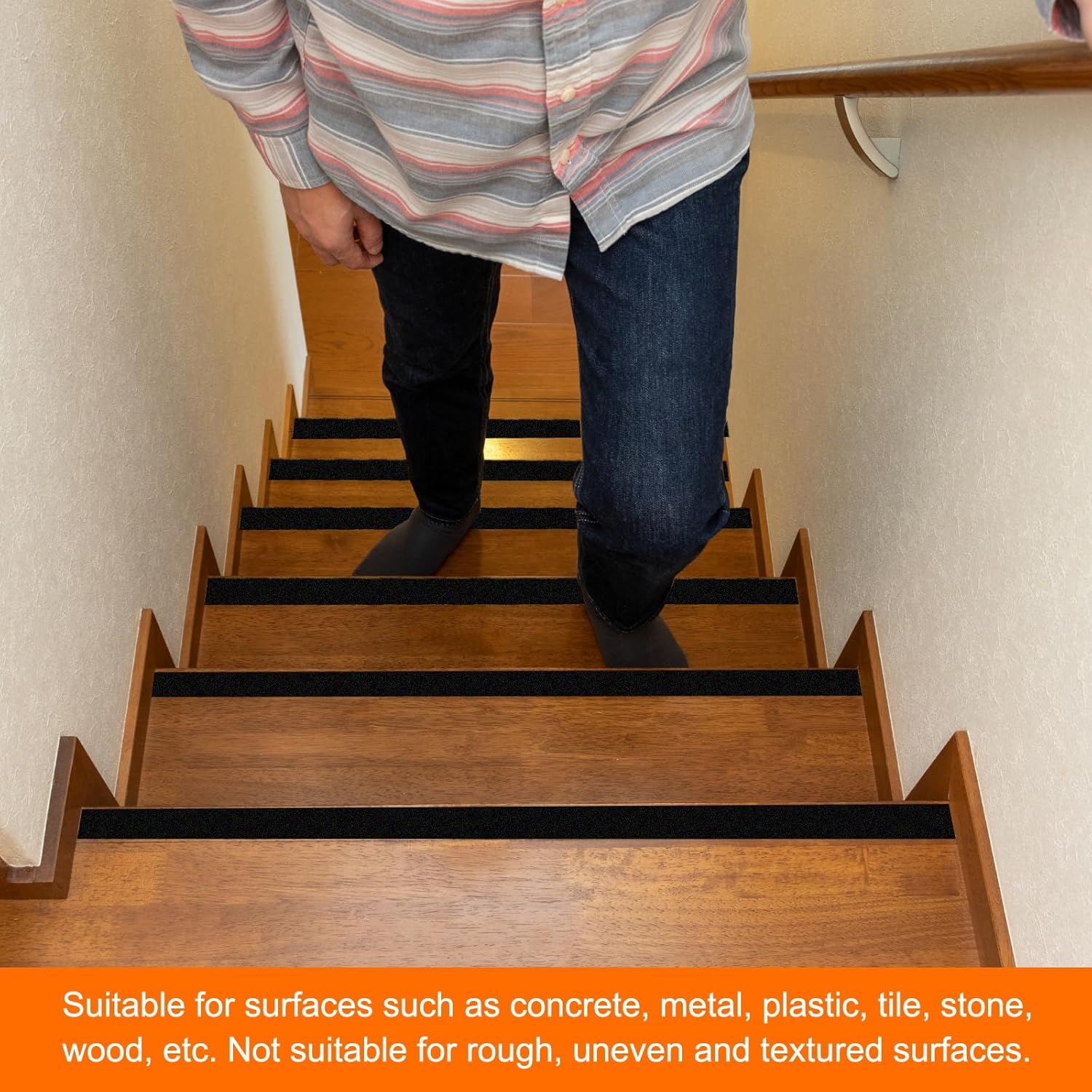 Anti Slip Traction Tape 1" x 16.4ft Non Slip Grip Tape Water Resistant High Friction Weatherproof Outdoor Anti-Slip Tape, Brown