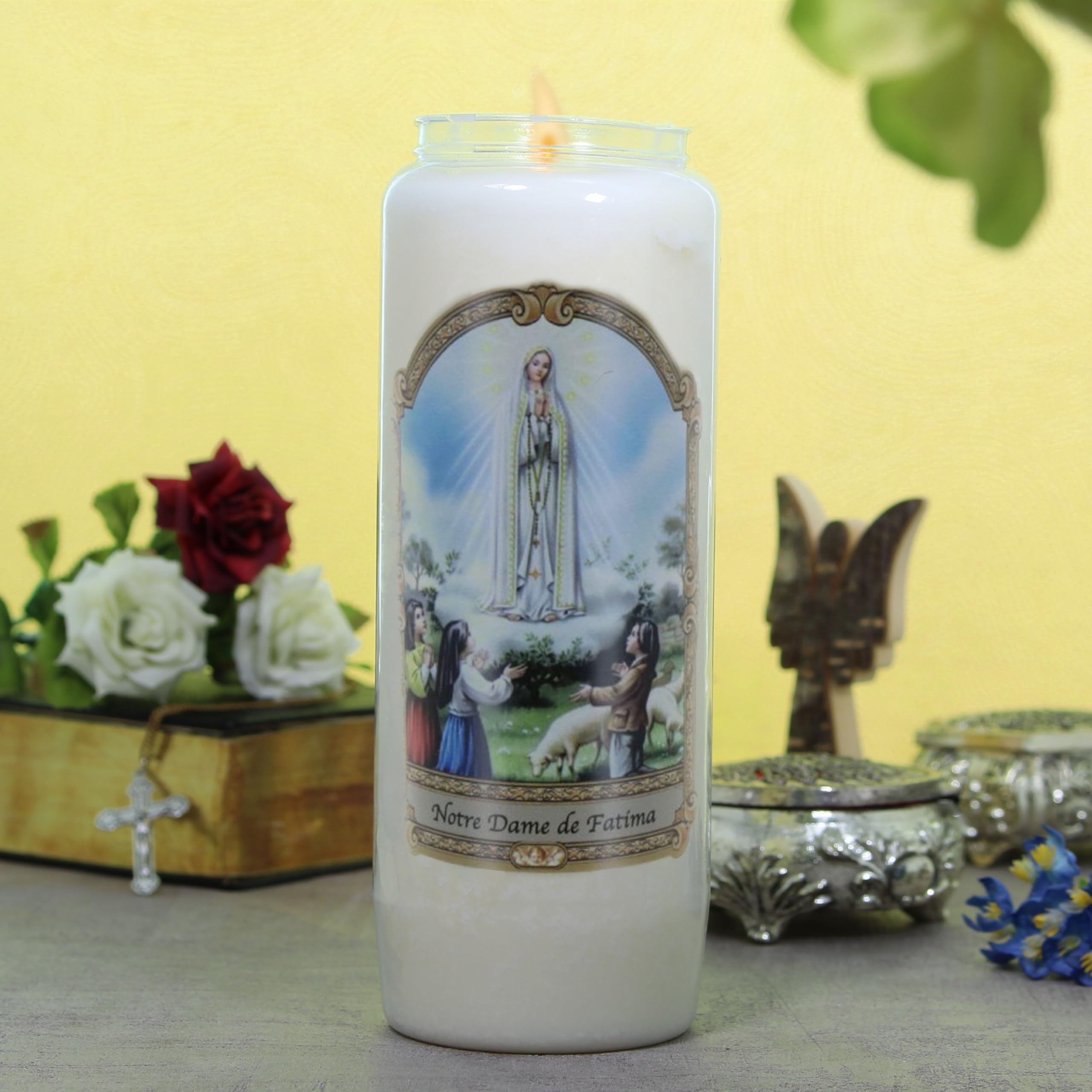 Novena Candle Our Lady of Fatima 17.5 cm – Novena Candle – Christian Cult in Vegetable Wax