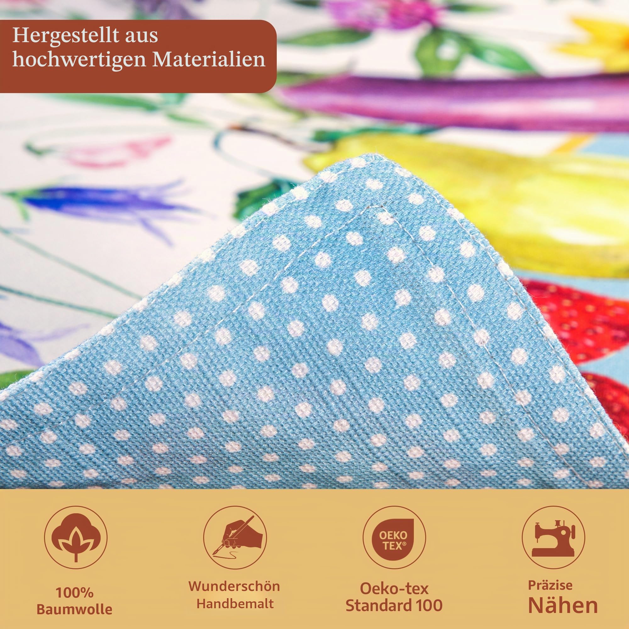 Maison d'Hermine Platzsets, 4er-Set, 100% Baumwolle, waschbar, wiederverwendbar, für Zuhause, Küche, Esszimmer, Party, Hochzeit, Restaurant, Frühjahr Sommer (Giverny, 33 cm x 48 cm)