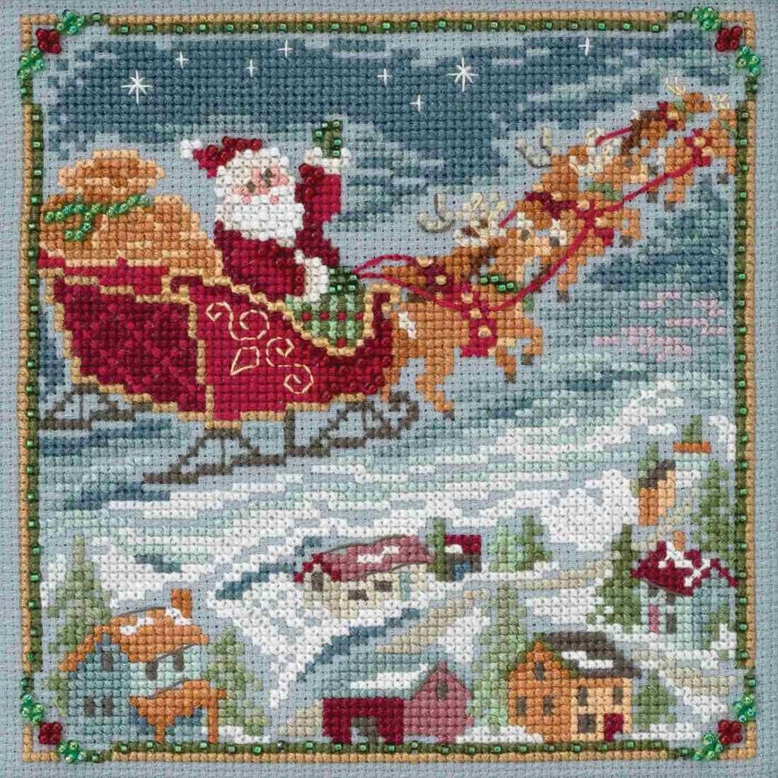 To All a Goodnight Beaded Counted Cross Stitch Kit Mill Hill 2018 A Visit From St Nick Quartet Series MH171834