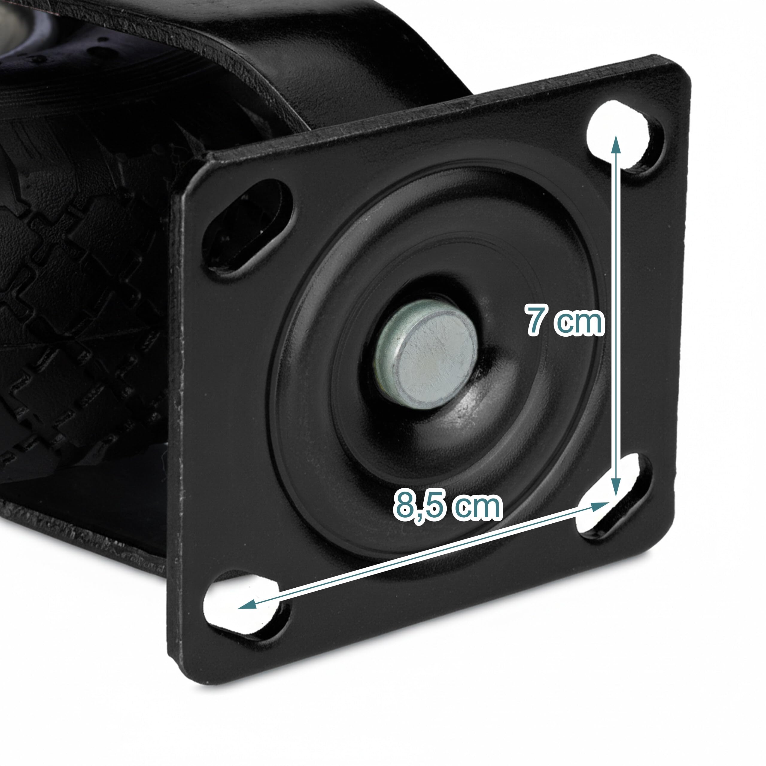 Relaxdays Set 2 Ruote fisse + 2 girevoli, pneumatiche 3.00-4, Portata 120 kg, Nero/Argento, Rotelle