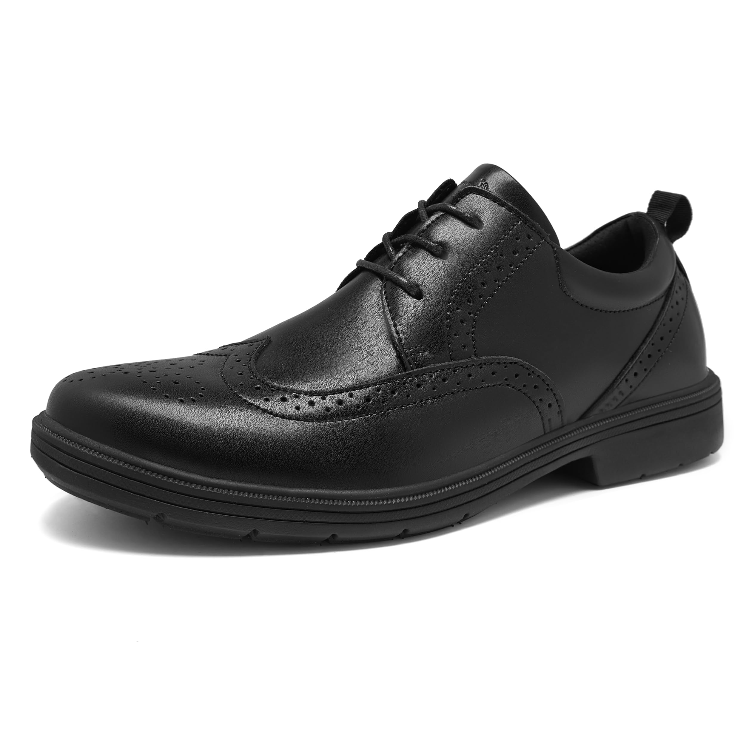 Orthopedic Business Leather Dress Shoes - Wingtip Patent Oxford