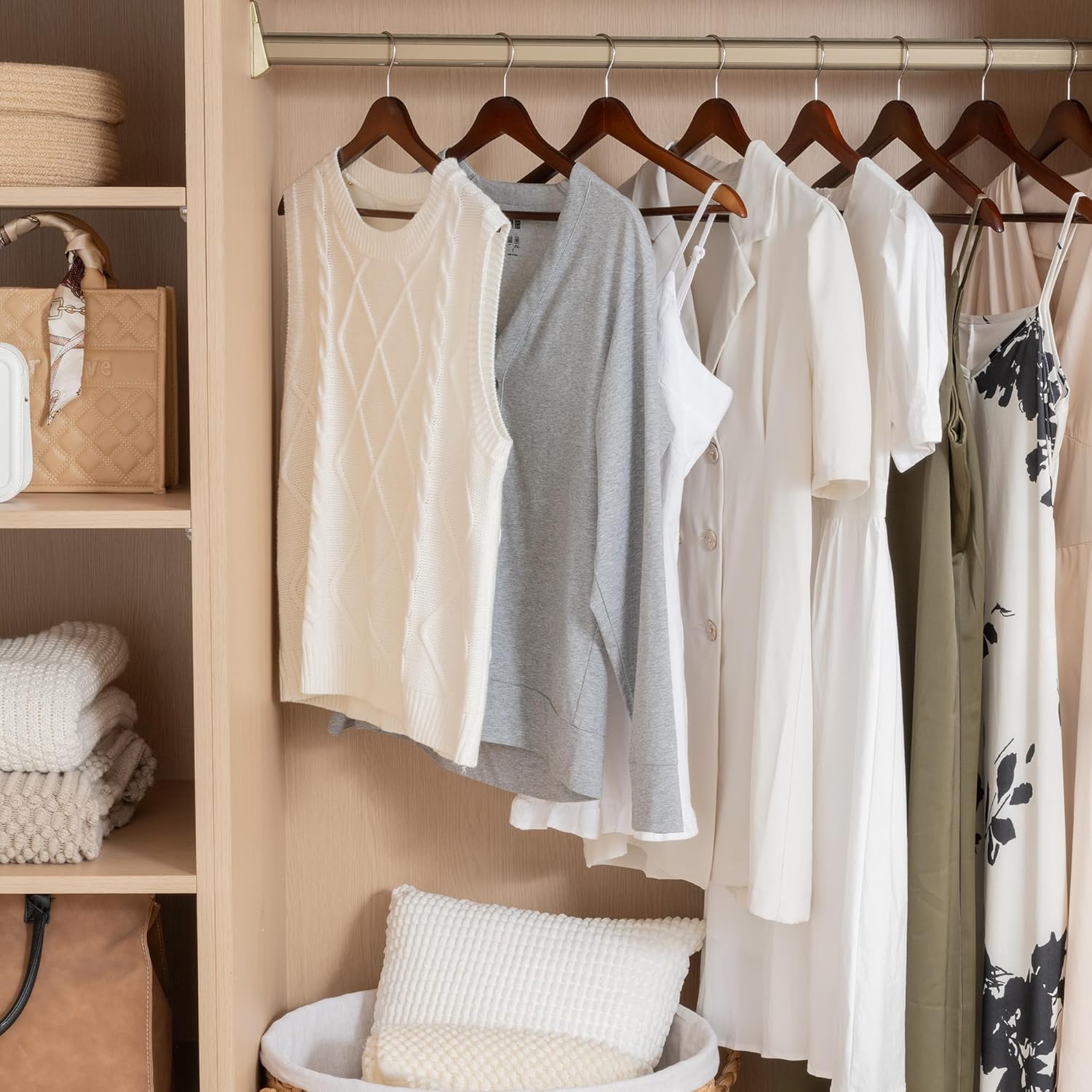 StorageWorks Clothes Hangers, Wooden Hangers 30 Pack for Closet, Wood Hangers for Coats, Shirts, Jackets, Pants, Suits, Walnut Color