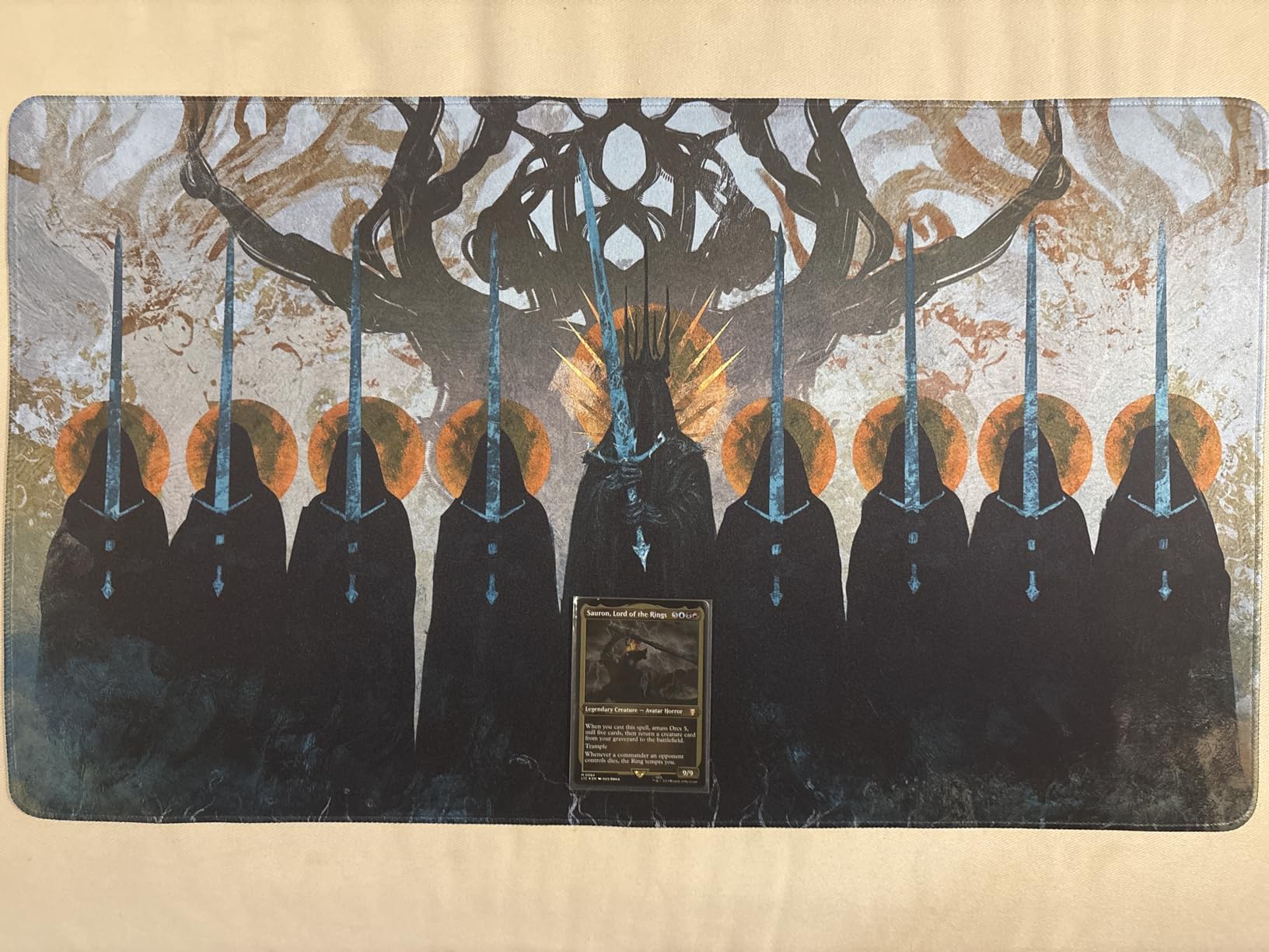 Paramint The Nine Black Riders (Stitched) - MTG Playmat by Anato Finnstark, LOTR Lord of the Rings