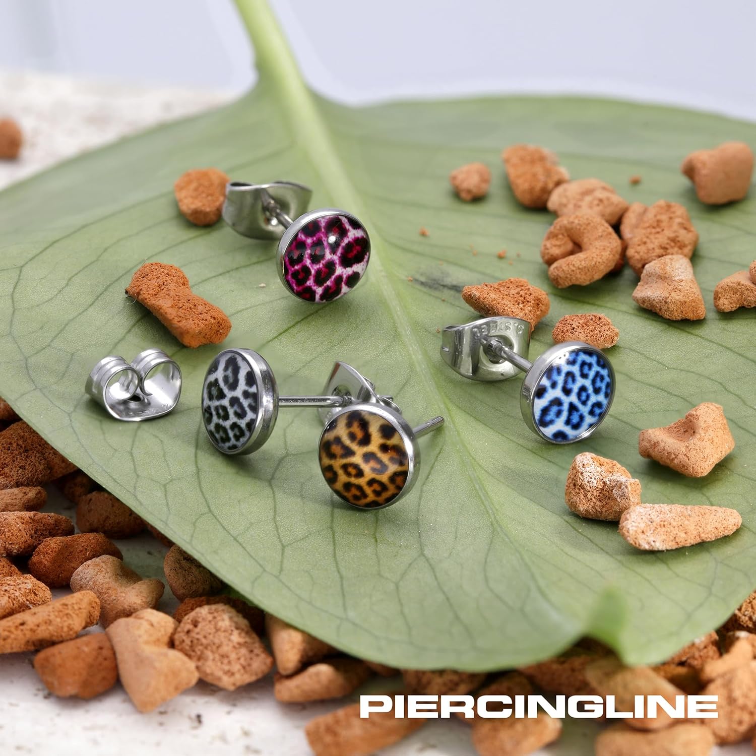 FILANGO Surgical steel ear studs LEOPARD earrings