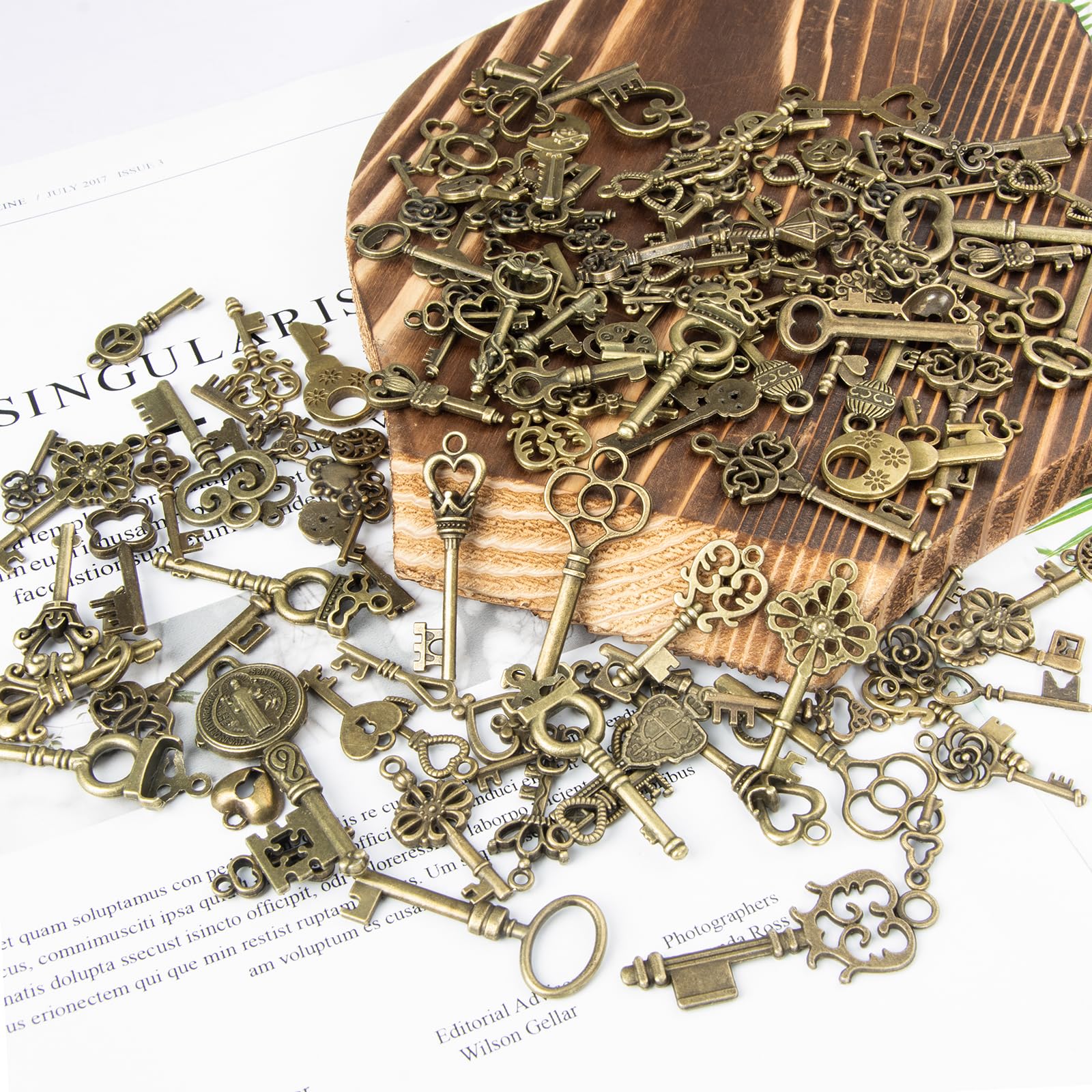 Amazon.com: XONOR 125Pcs Antique Bronze Vintage Skeleton Key  