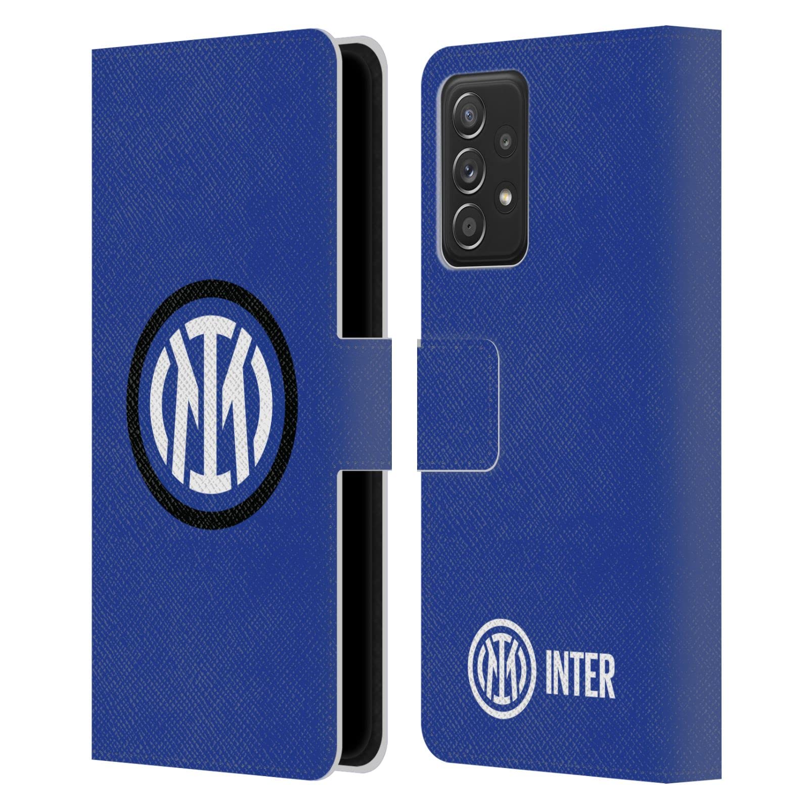 Head Case Designs Licenza Ufficiale Inter Milan Logo Distintivo Custodia Portafoglio in Pelle Compatibile con Galaxy A52 / A52s / 5G (2021)