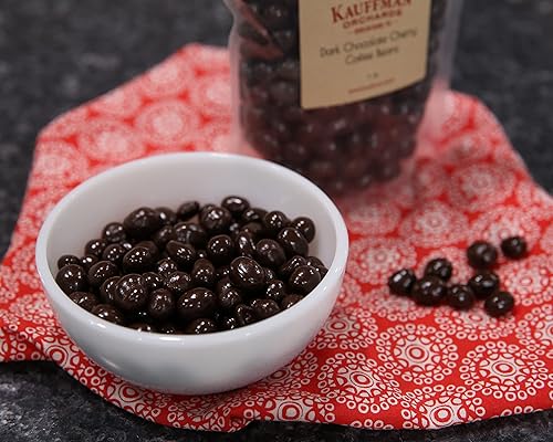 Kauffman Orchards Caramelos de café cubiertos de chocolate oscuro con sabor a cereza (bolsa de 14 onzas (paquete de 3)