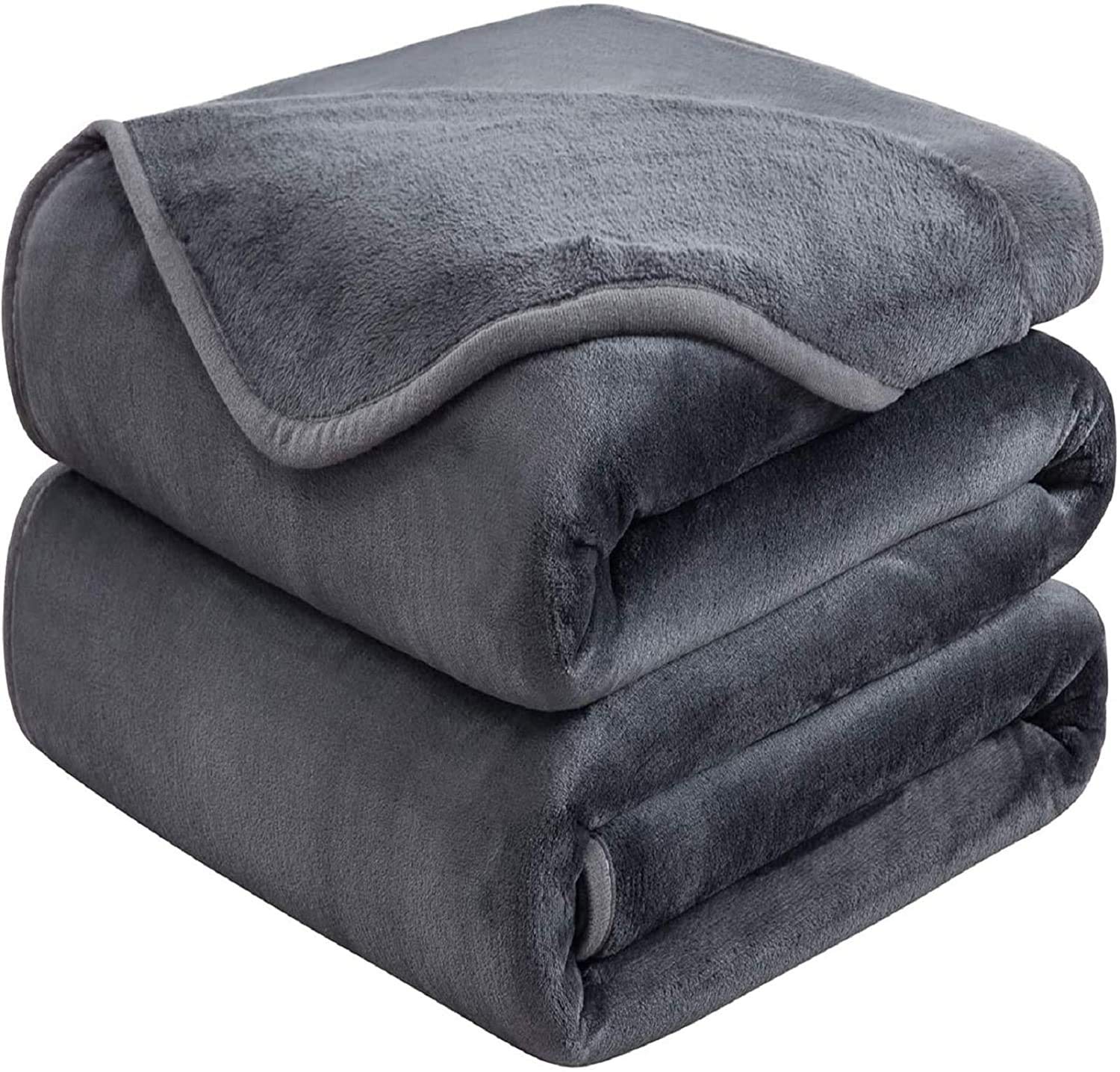HOZY Soft King Size Blanket for Fall Winter Spring All Season Warm Fuzzy Summer Autumn Oversized Blankets for Cal King/California King Bed Fluffy Lightweight Dark Grey 90"x108"
