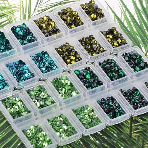 Miniatura 8 de CHCCOYE 8000 unidades de piedras preciosas de cristal redondas termoadhesivos con parte trasera plana para hacer bricolaje con 1 pinzas y 1