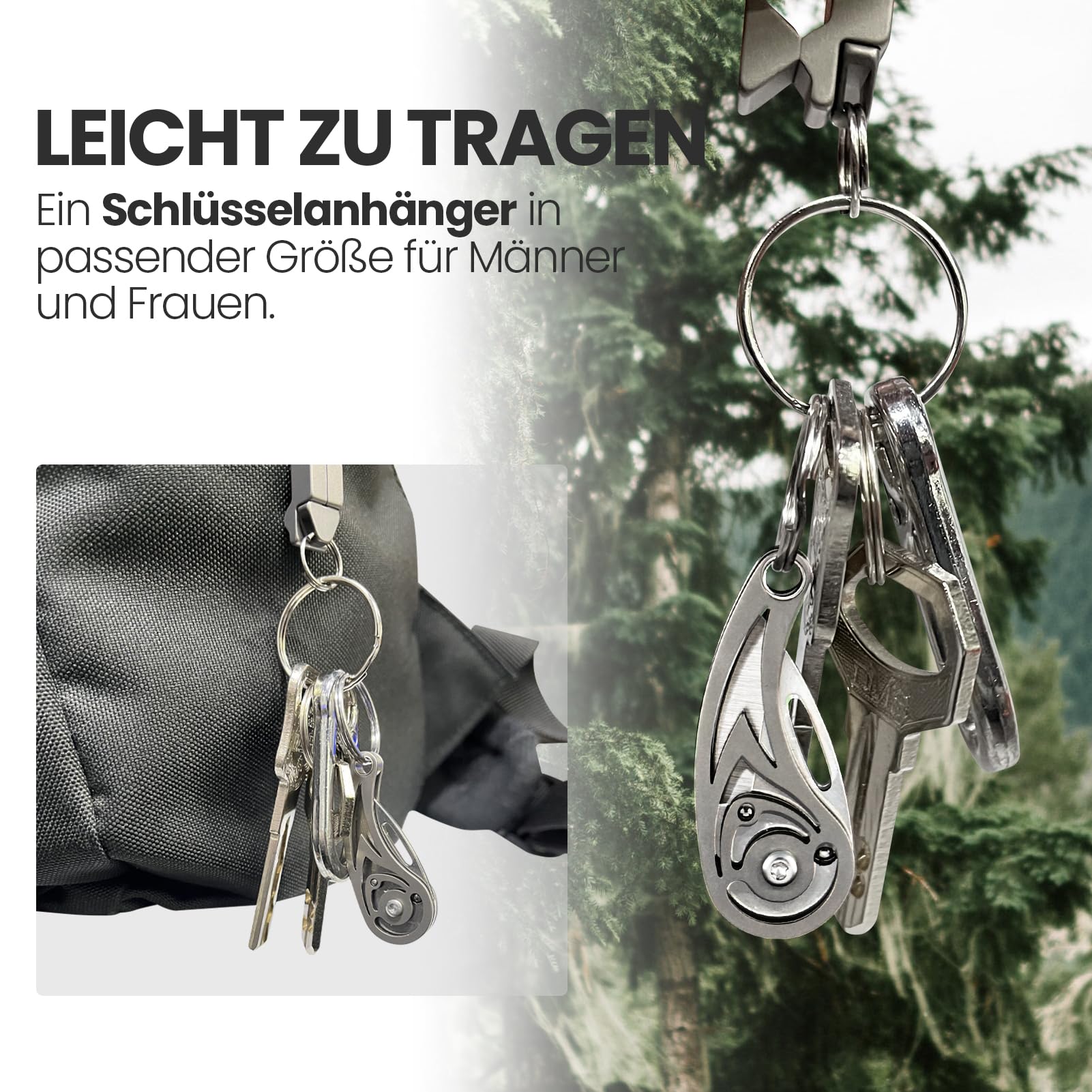 BEEK EDC Mini coltello portachiavi pieghevole in titanio, coltello tascabile per taglio e esterno, regalo per uomini e donne