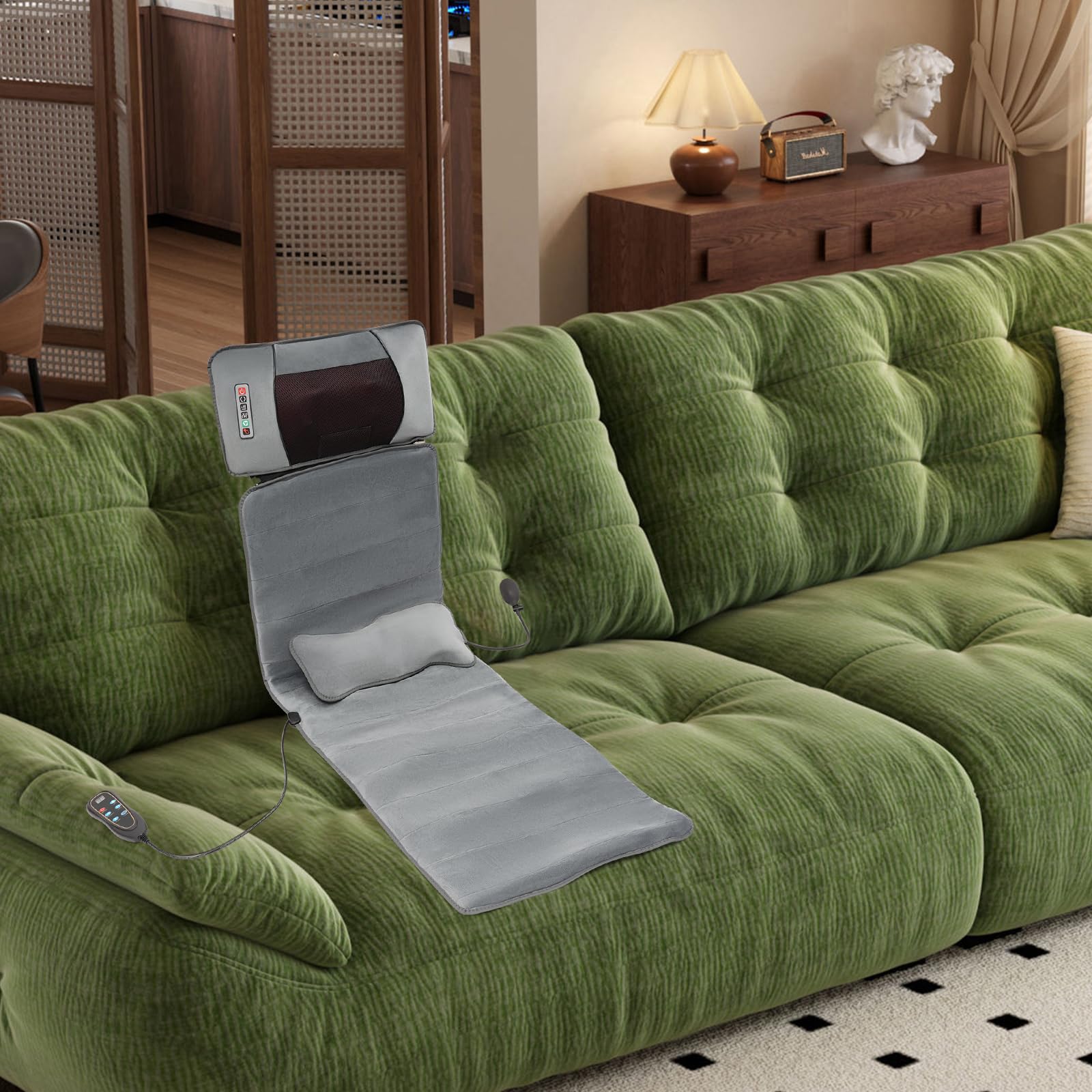 Tappetino per agopressione con cuscino, tappetino per pressione a batteria, tappetino per agopressione, tappetino per agopuntura, tappetino massaggiante, per schiena, tappetino a punte