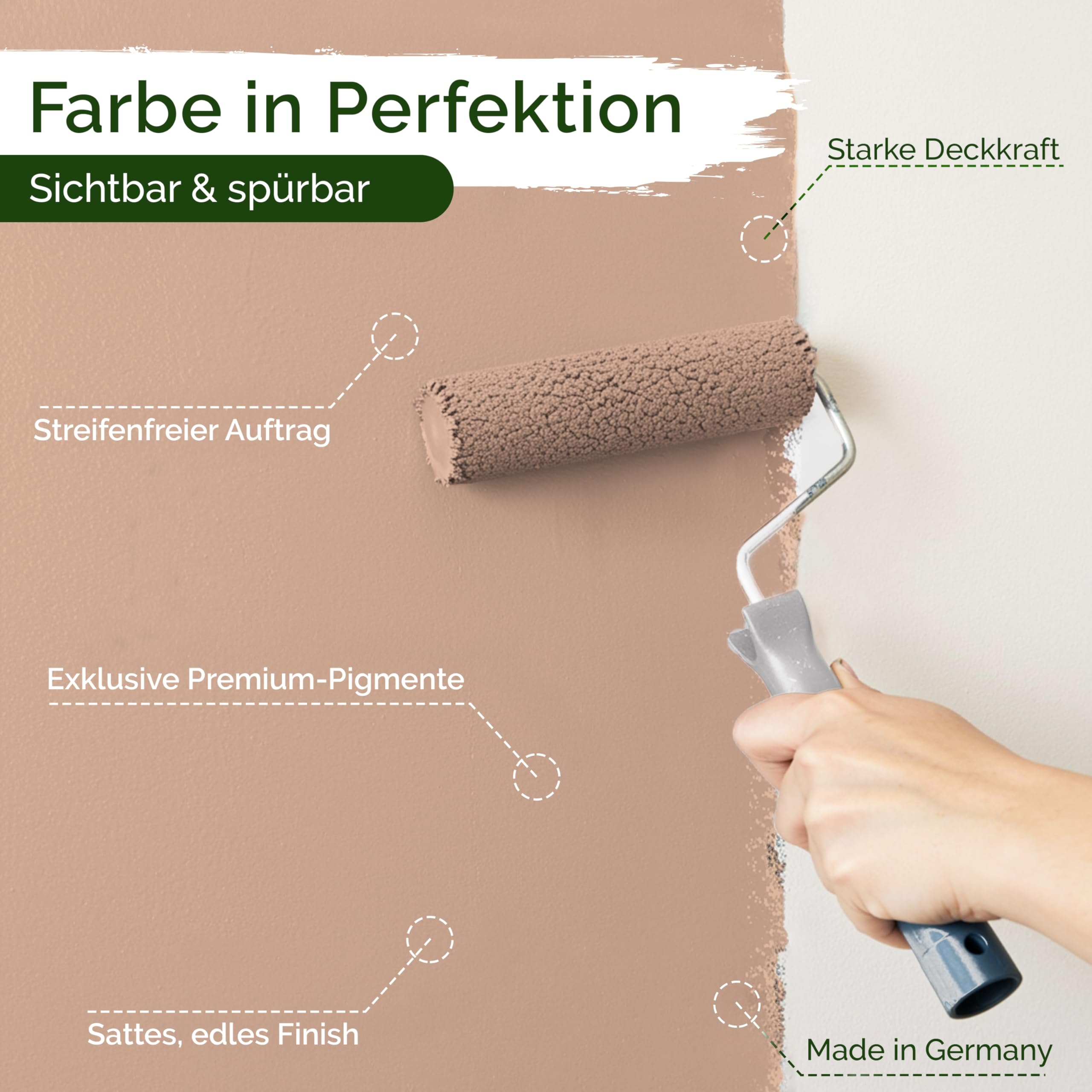 Wandfarbe Orange Beige Creme matt 5 L – Soft Terracotta