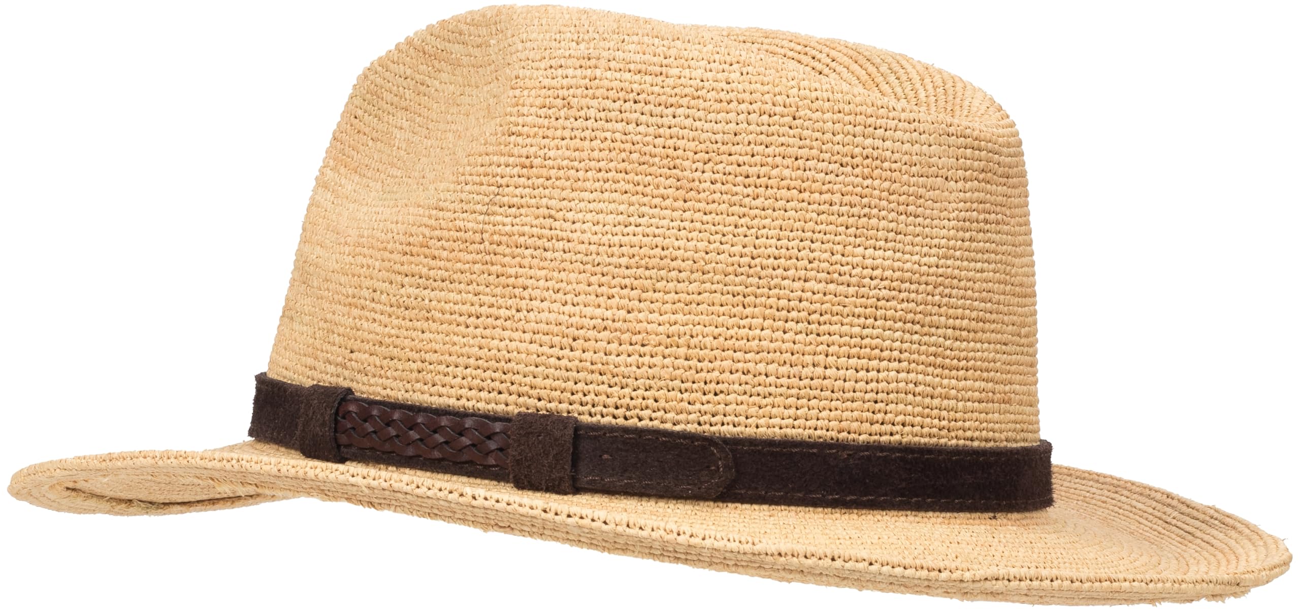 SCIPPIS Mendoza Premium Raffia Fedora Hut – Hochwertiger Sommerhut aus gehäkeltem Raffia mit Echtleder-Hutband | Luftig, leicht & flexibel | Sonnenhut