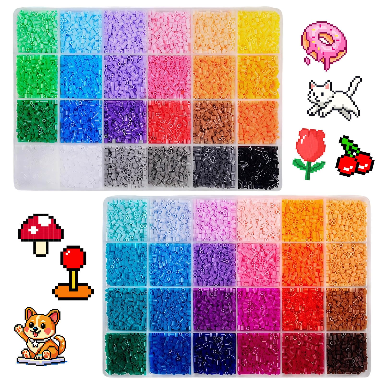 48 Colors 24000PCS Ironing Beads Kit,Mini Fuse Beads, 2.6mm