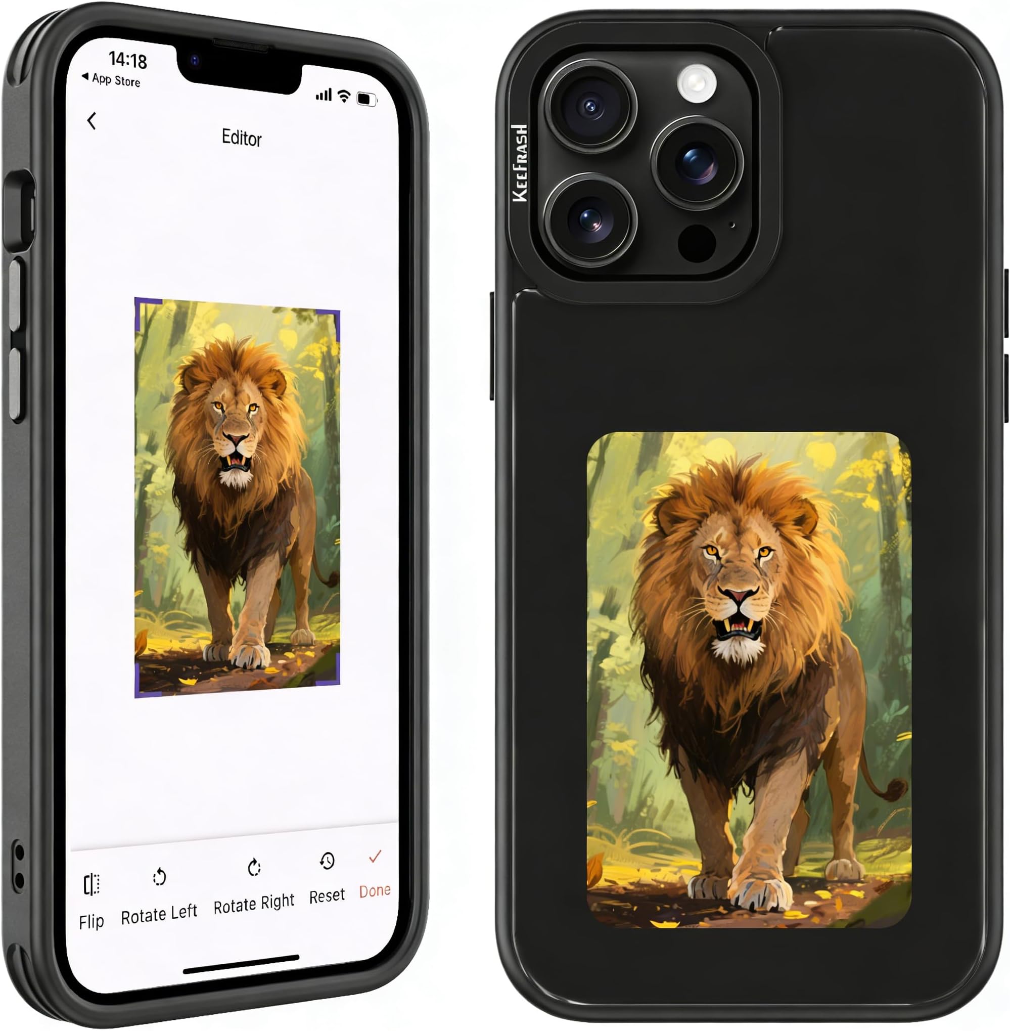 Upgraded Smart Ink Phone Case – 4.1" 4-Color E Ink Screen, 556×800 HD Digital Phone Case with NFC, DIY Photo Transfer & Changing Picture Display, Compatible with iPhone 16 Pro Max – Black