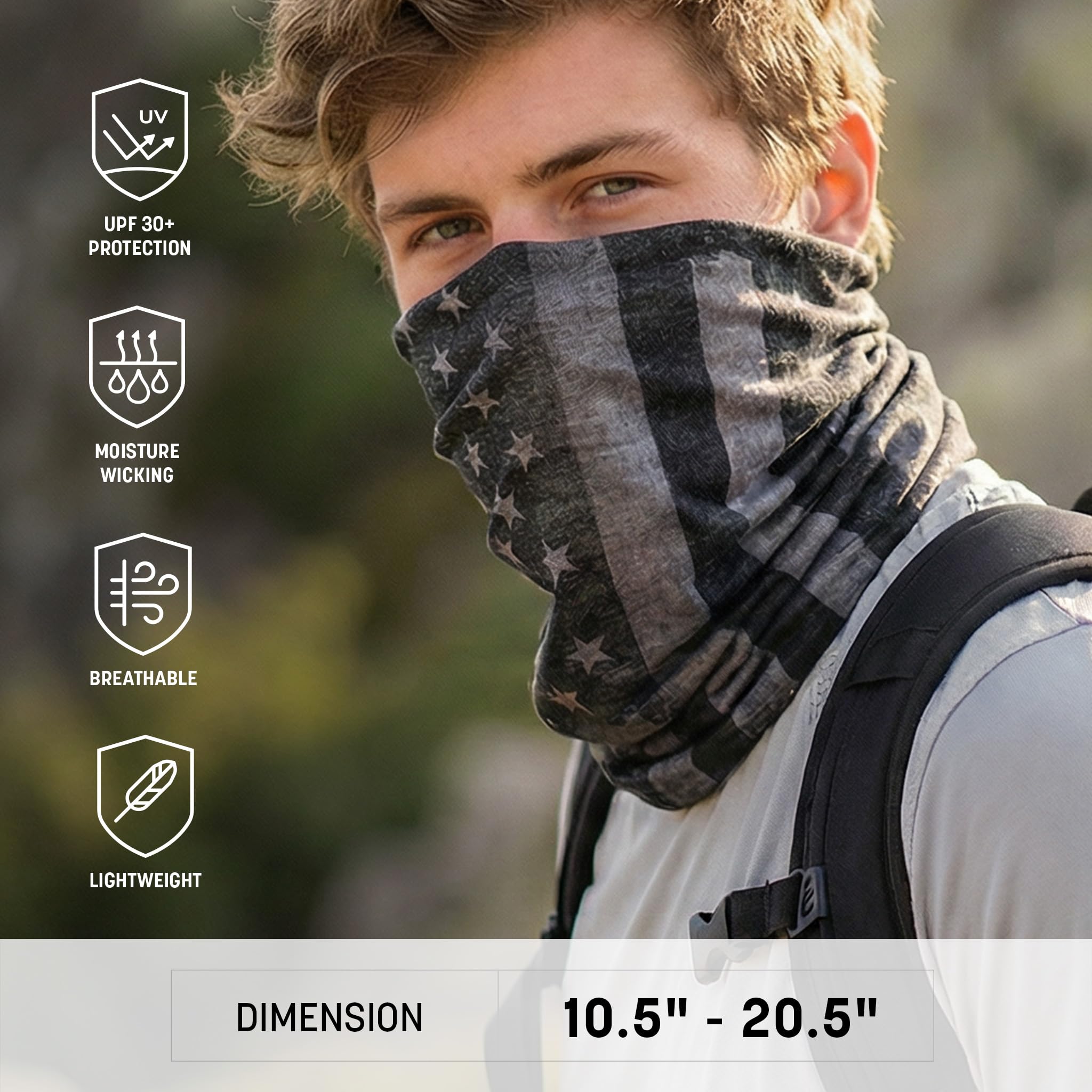 S A Company - Paquete de 5 protectores faciales UV | UV 30+ polaina de cuello multiusos para adultos, Alfa, talla única