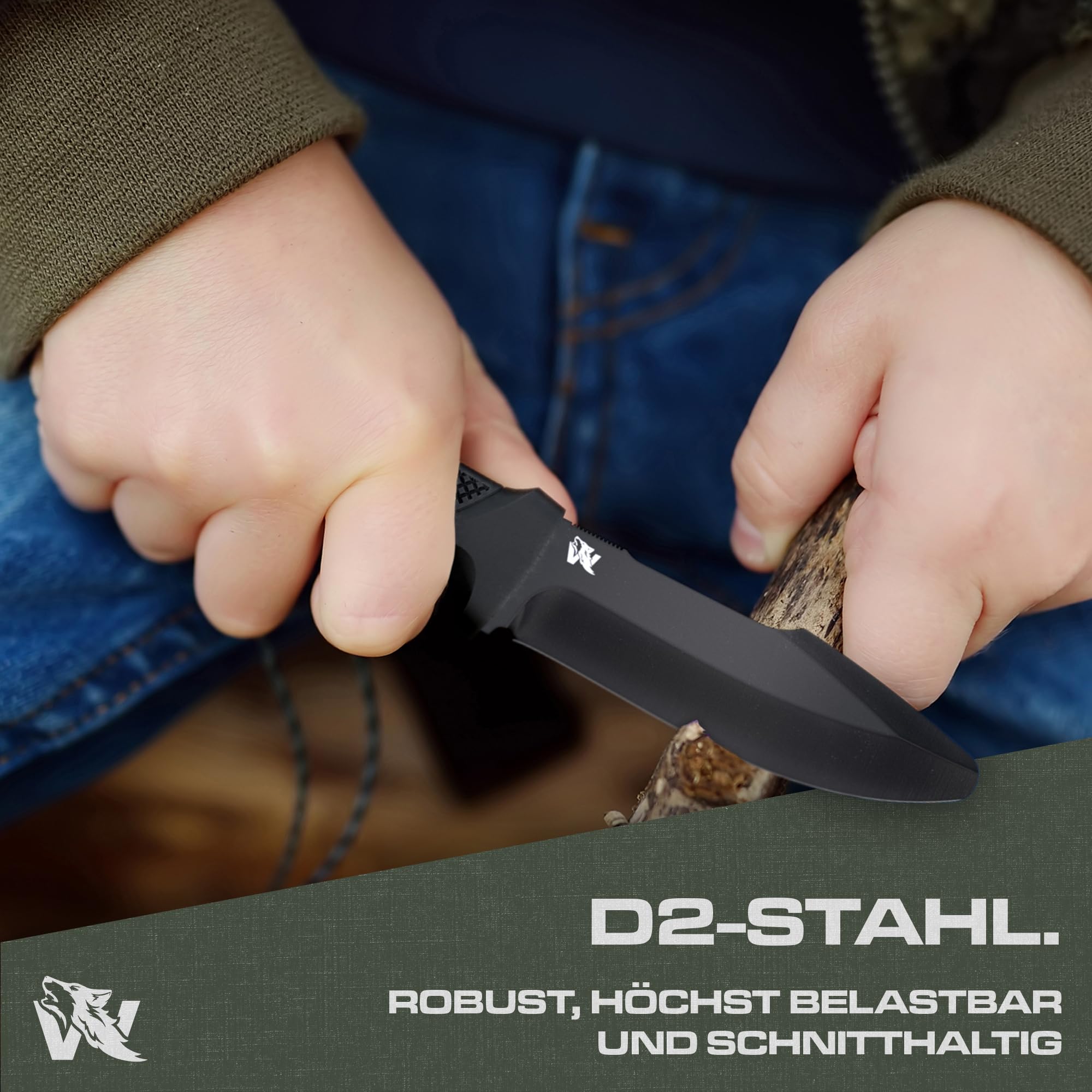 Wolfgangs W-KIDS Schnitzmesser Mit Süßem Führerschein - Outdoor Kinder Messer Set Mit Scheide Und Feuerstahl - Das Erste Große Abenteuer