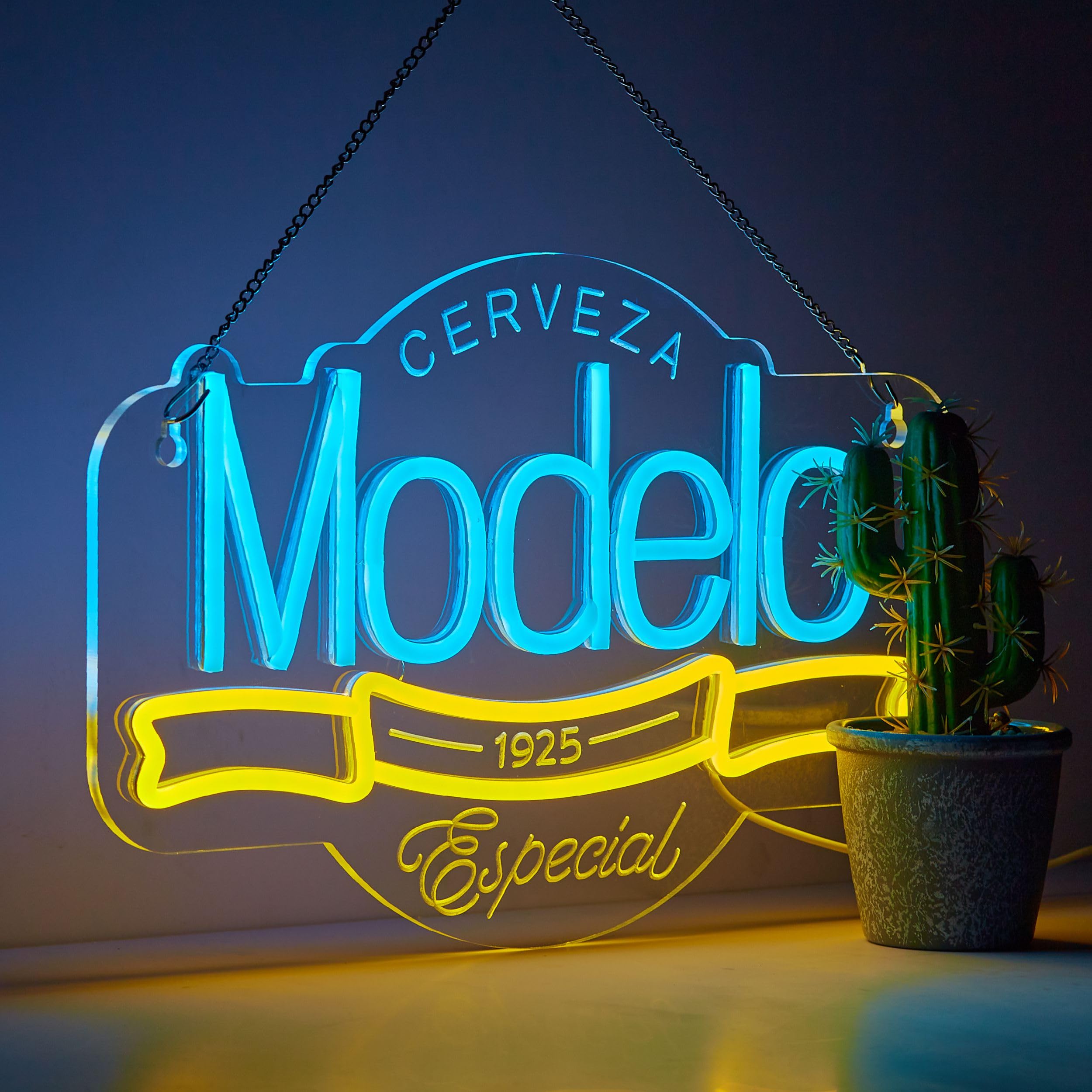 Model Neon Sign for Wall Décor Beer Light Up Signs Cerveza Neon for Bar Man Cave Pub Home Store Party Club Bistro Neon Beer LED Lights Decor Gifts