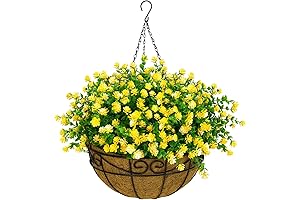 CEWOR Fake Hanging Plants Artificial Decor, UV Resistant Outdoor, Home Decor, Spring Décor