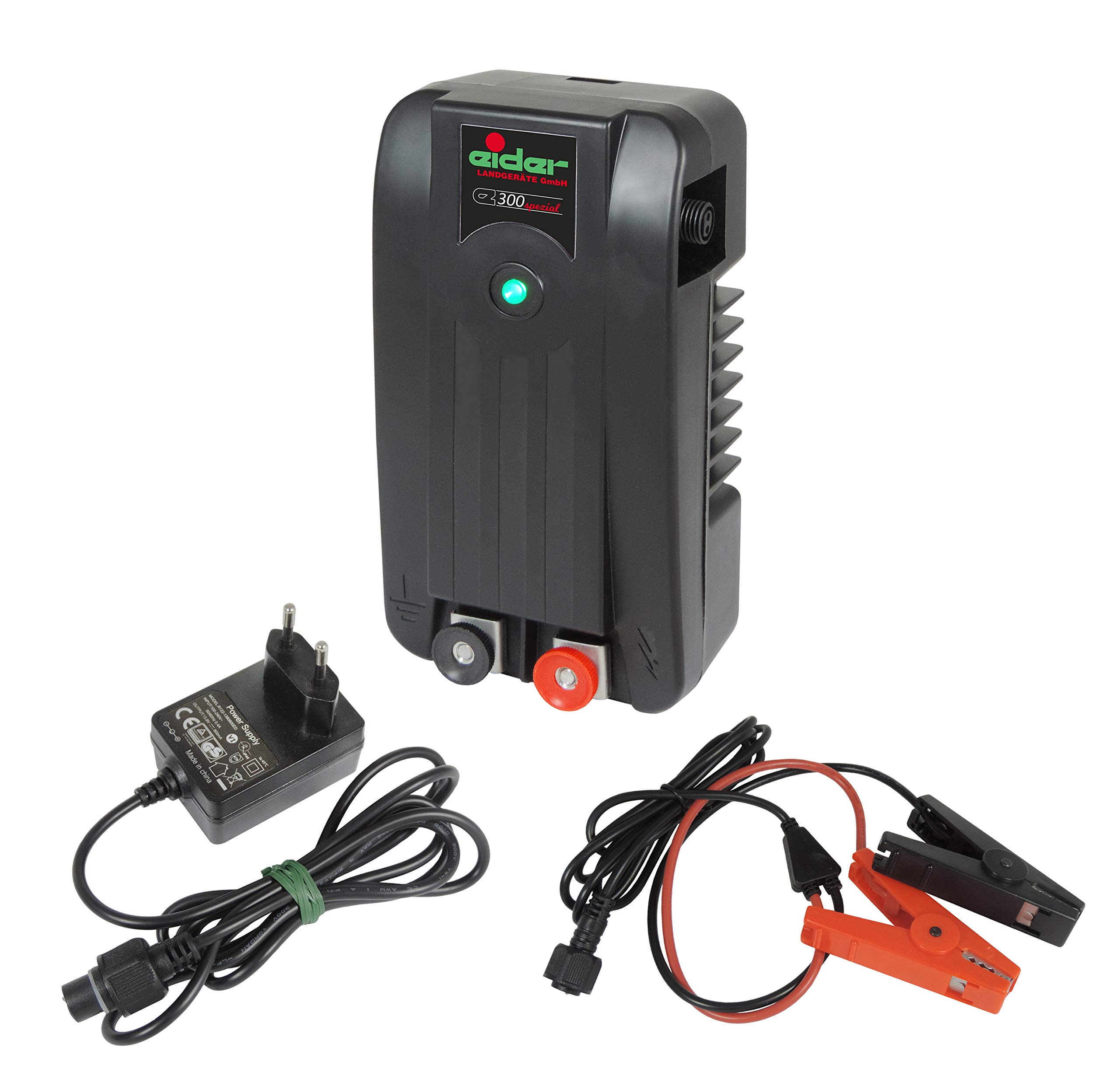 Eider Ogrodzenie elektryczne E300 – 12 V / 230 V – kompaktowe urz?dzenie do krótkich ogrodze?, ma?ych zwierz?t lub zwierz?t domowych – kuny, ry?, szopy pracze