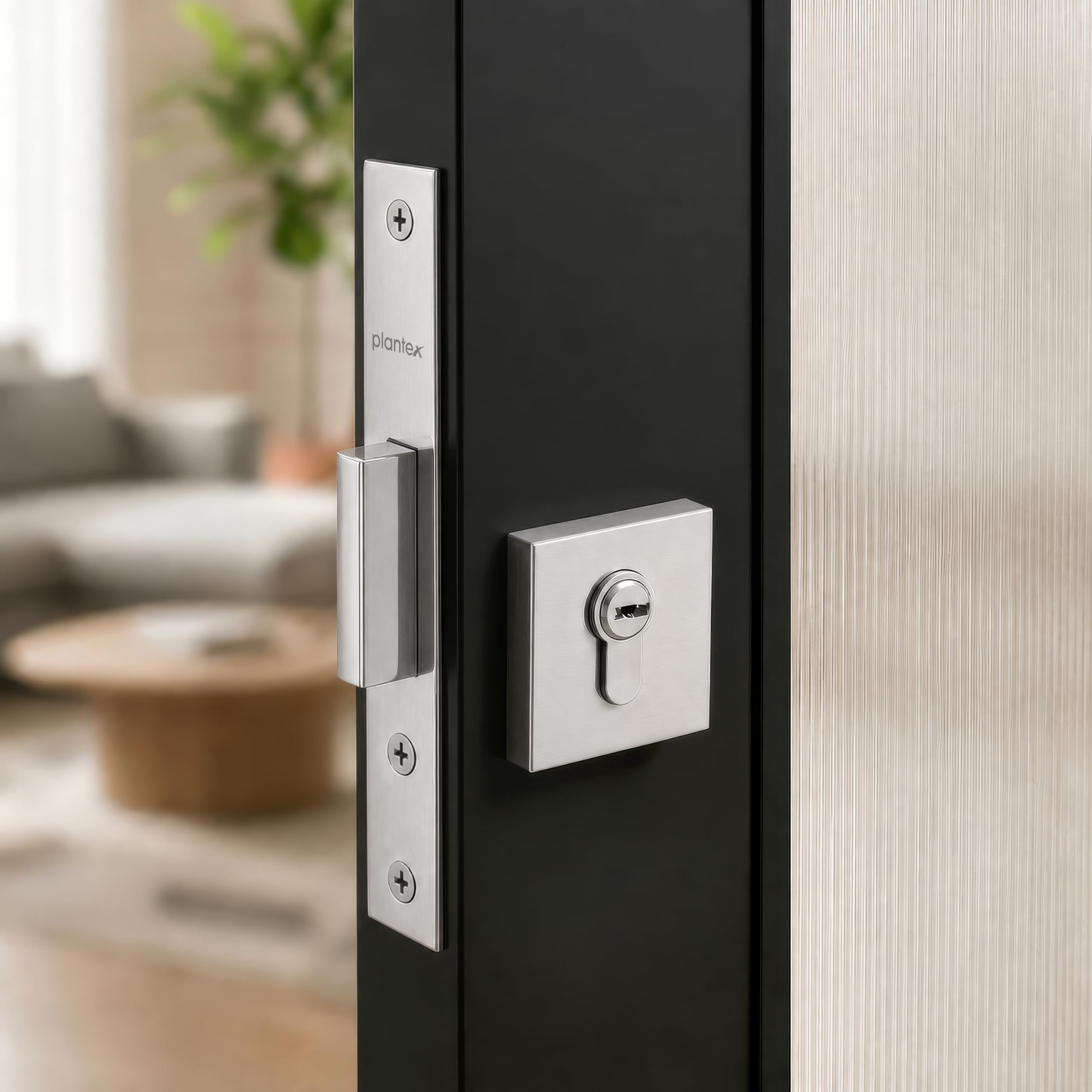 Plantex Dead Lock for Main Door/Lock with Brass 70mm Cylinder with Lock Body and 3 Computerized Keys - Pack of 1 (Satin)-image-46