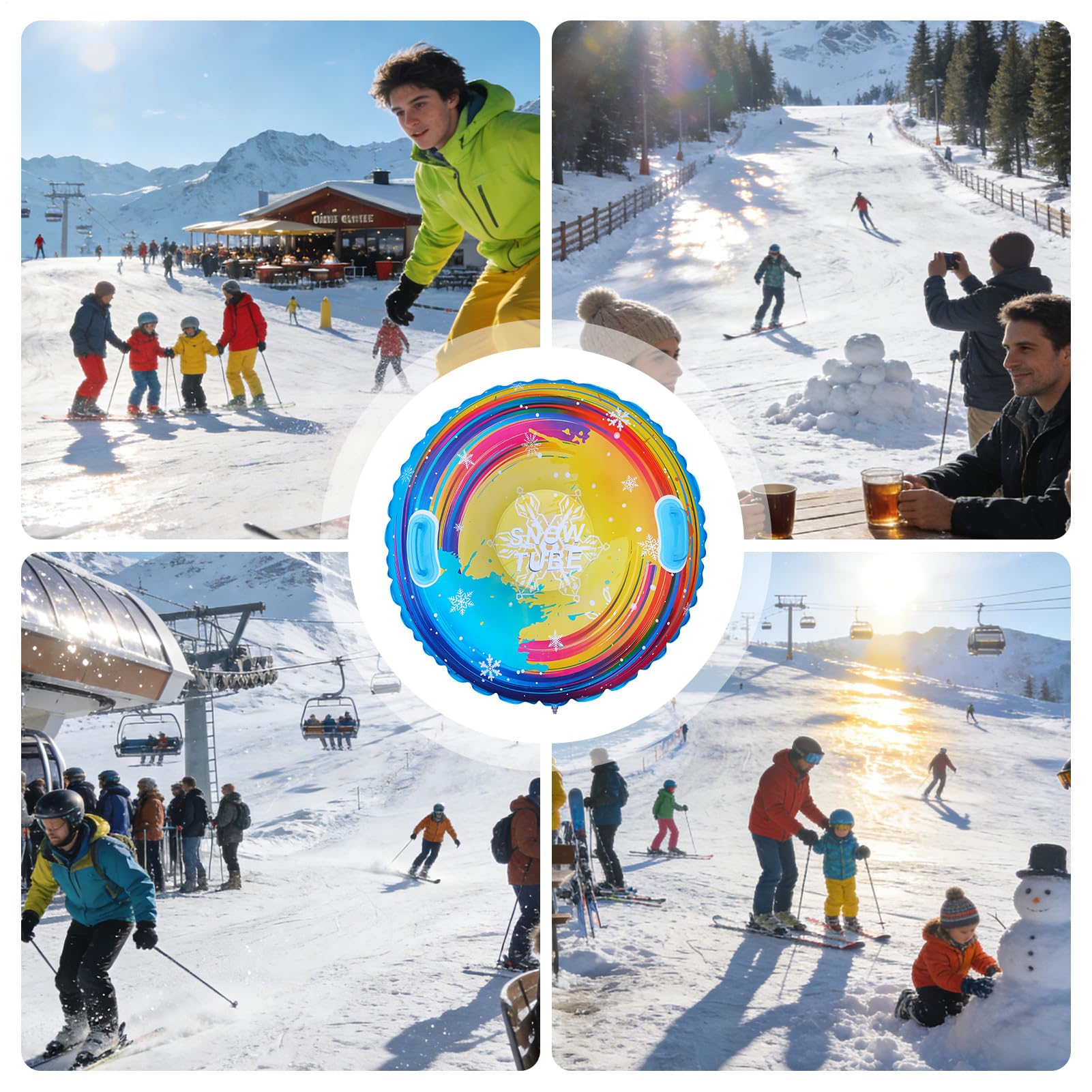 Tubes à neige pour adultes, luge jouet de 85 cm