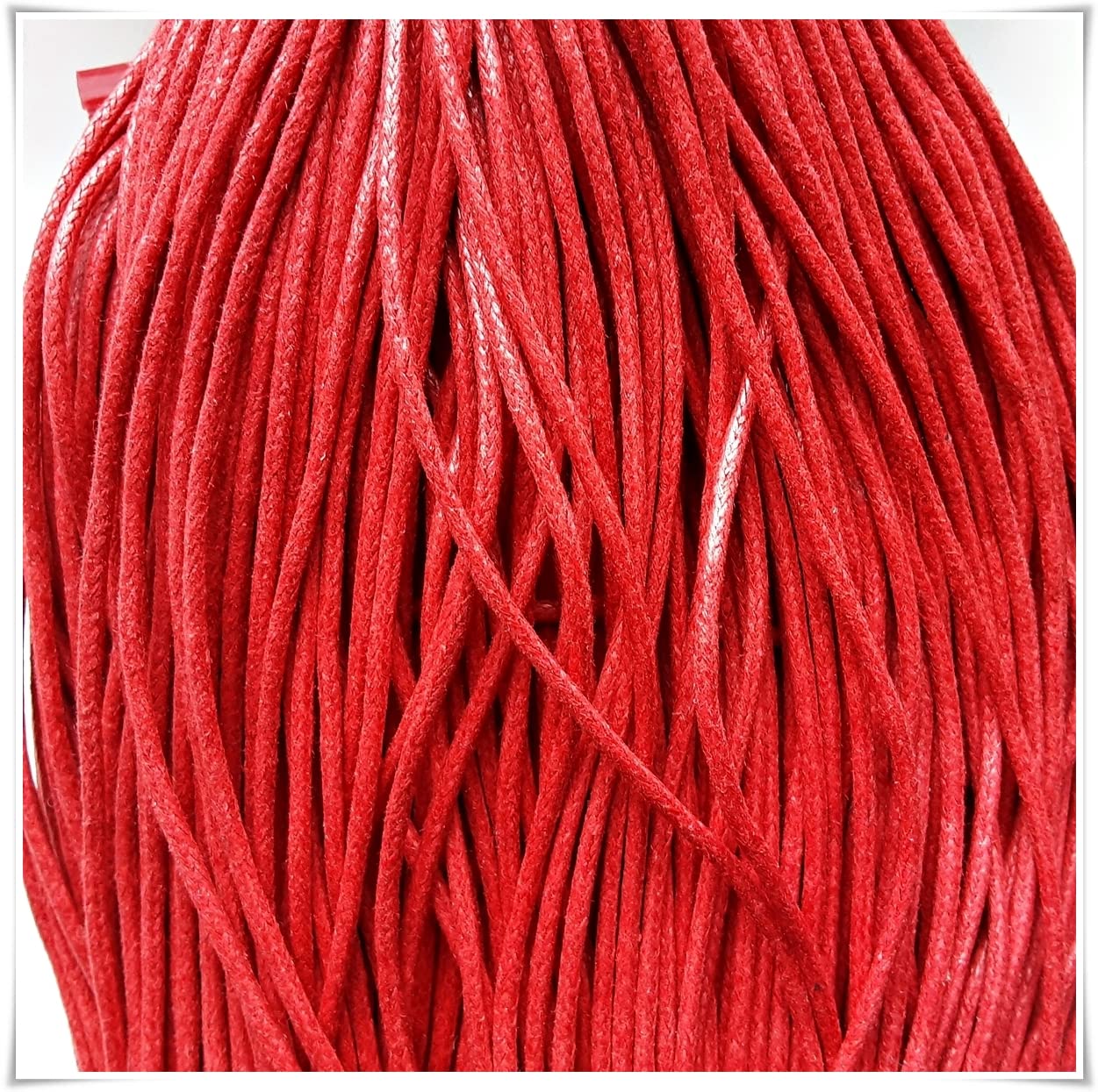 2mm x 18m Waxed Cotton Cord for Jewellery Craft Making Bracelet Necklace String,Seller Uk (Red)