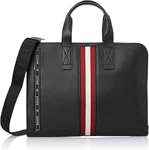 BALLY ブラックレザービジネスバッグ メンズ ビジネスバッグ：レザーのデザイナーズブリーフケース