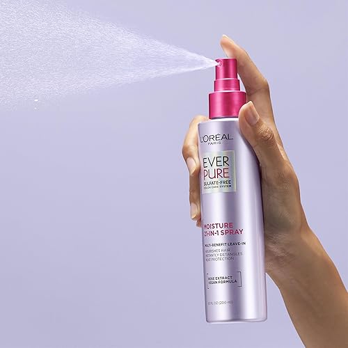 Miniatura 7 de L'Oreal Paris EverPure, acondicionador sin enjuague 21 en 1 sin sulfato para cabello seco, 6.7 onzas líquidas