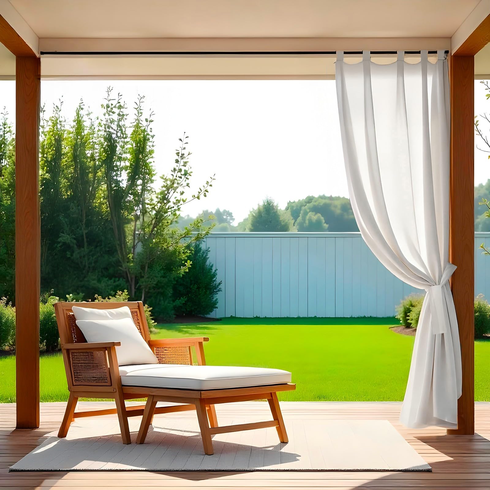 PARAMAISON Tenda Idrorepellente Esterno Forsta 150x240 cm, Bretella Foderata, Fermatenda, Poliestere, Protezione Solare, Gazebo | Bianco