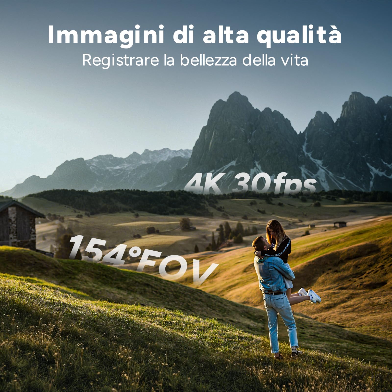 SJCAM C300 Vlog Camera,Action Cam 4K con Stabilizzazione 6-Assi,7Ore di Autonomia,Doppio Schermo Touch, Impermeabile 30M, Grandangolo 154° Microfono Integrato e Scheda 64GB Inclusa(Nero)
