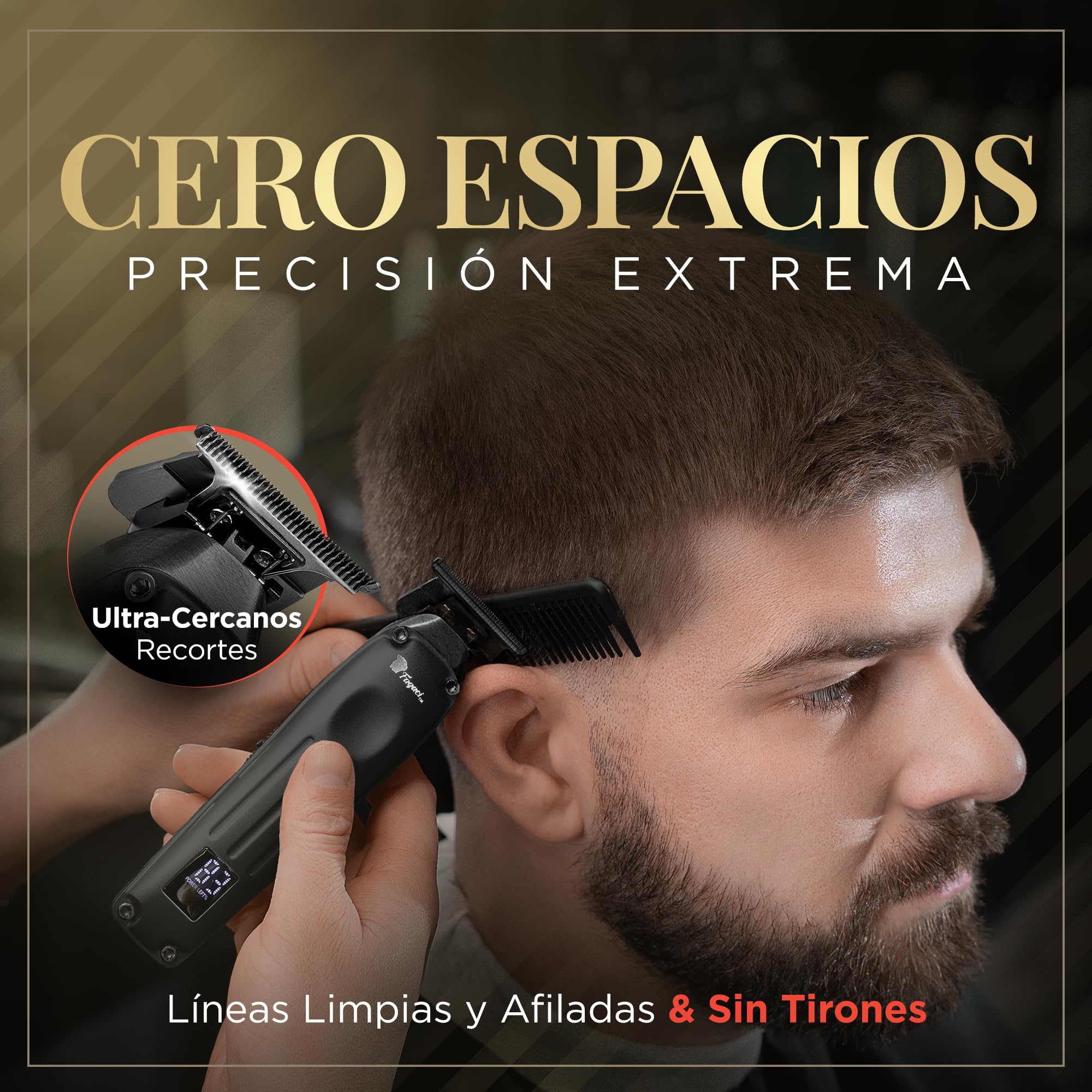 Fagaci Trimmer Profesional Zero Gap, Maquina de Cortar Pelo Hombre 0mm con 5 Veces más Duración del Filo, Cortapelos hombre con Motor sin Escobillas, Cortadora de Pelo Hombre con Cuchilla en T