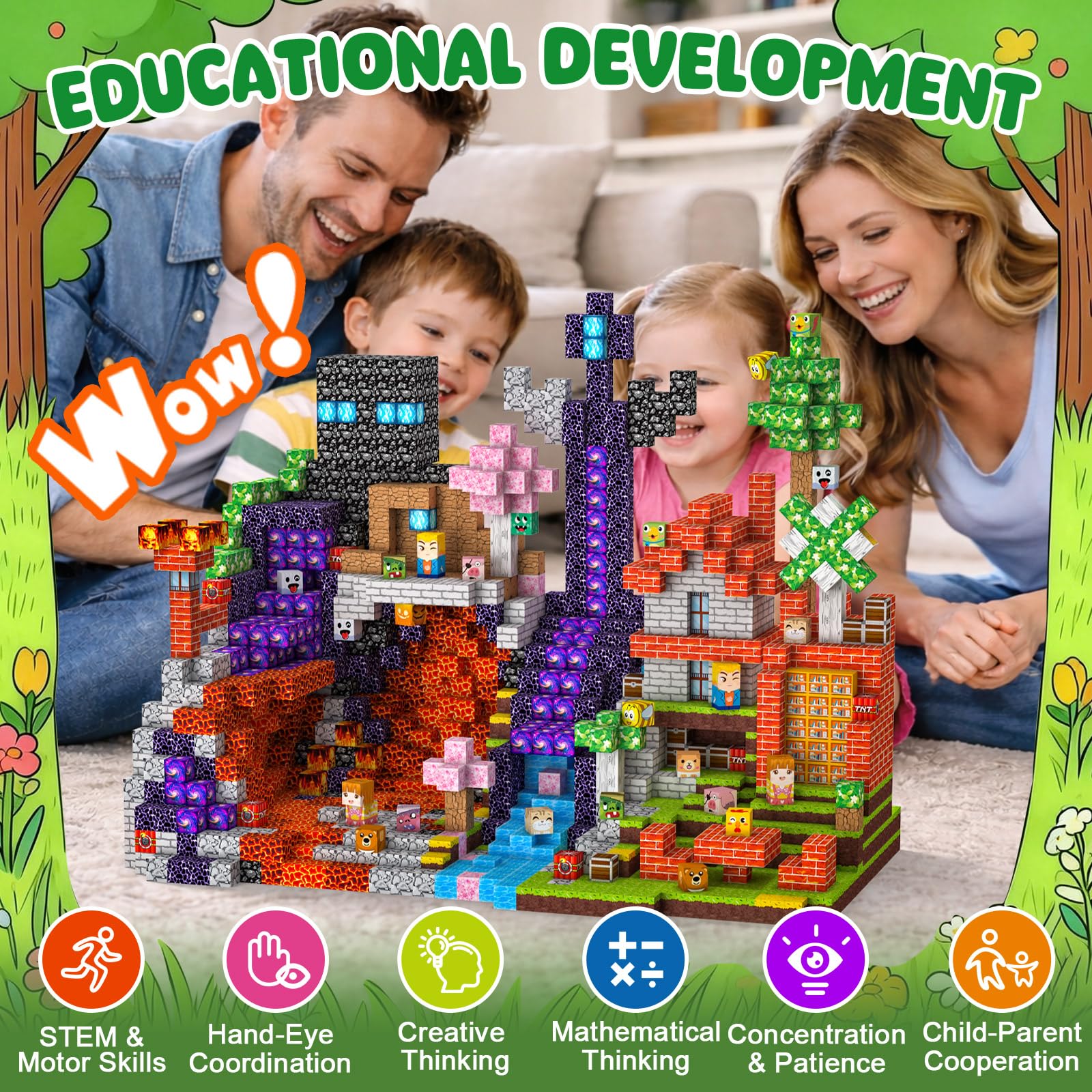 Crifeton Costruzioni Magnetiche per Bambini 150 PCS 2CM 3+ Giochi Cubi Magnetici, Building Blocks Giocattoli Montessori a Partire da 3 4 5 6 7 8 9 10 11 12 Anni Regali di Compleanno per Ragazzi