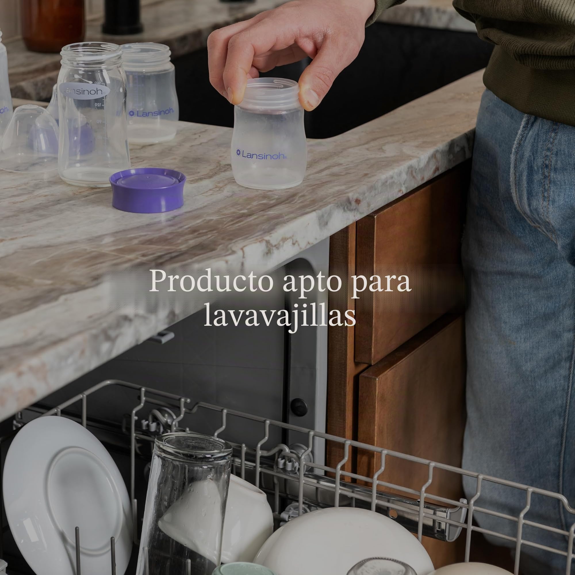 Lansinoh Botellas de almacenamiento de leche materna, 4 x 160 ml, apilables, sin BPA, a prueba de fugas, para recién nacidos, artículos esenciales para refrigerador, congelador, recipientes