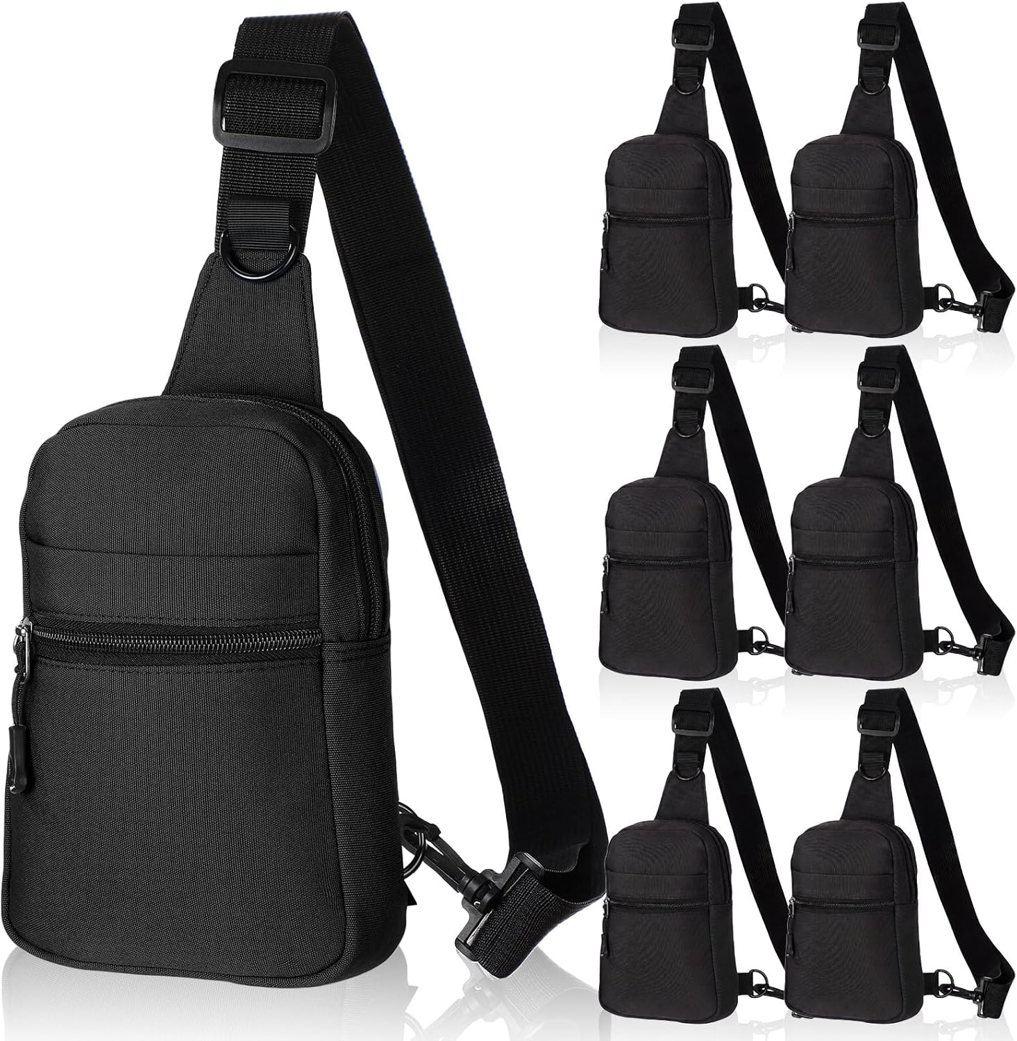 Kajaia 7 Pack Crossbody Sling Bags for Men Lightweight Oxford Cloth Shoulder Bag with Multi-pockets and Buckle Adjustable Strap, Waterproof Travel Bag for Men, Work, Commute, Running, Fishing