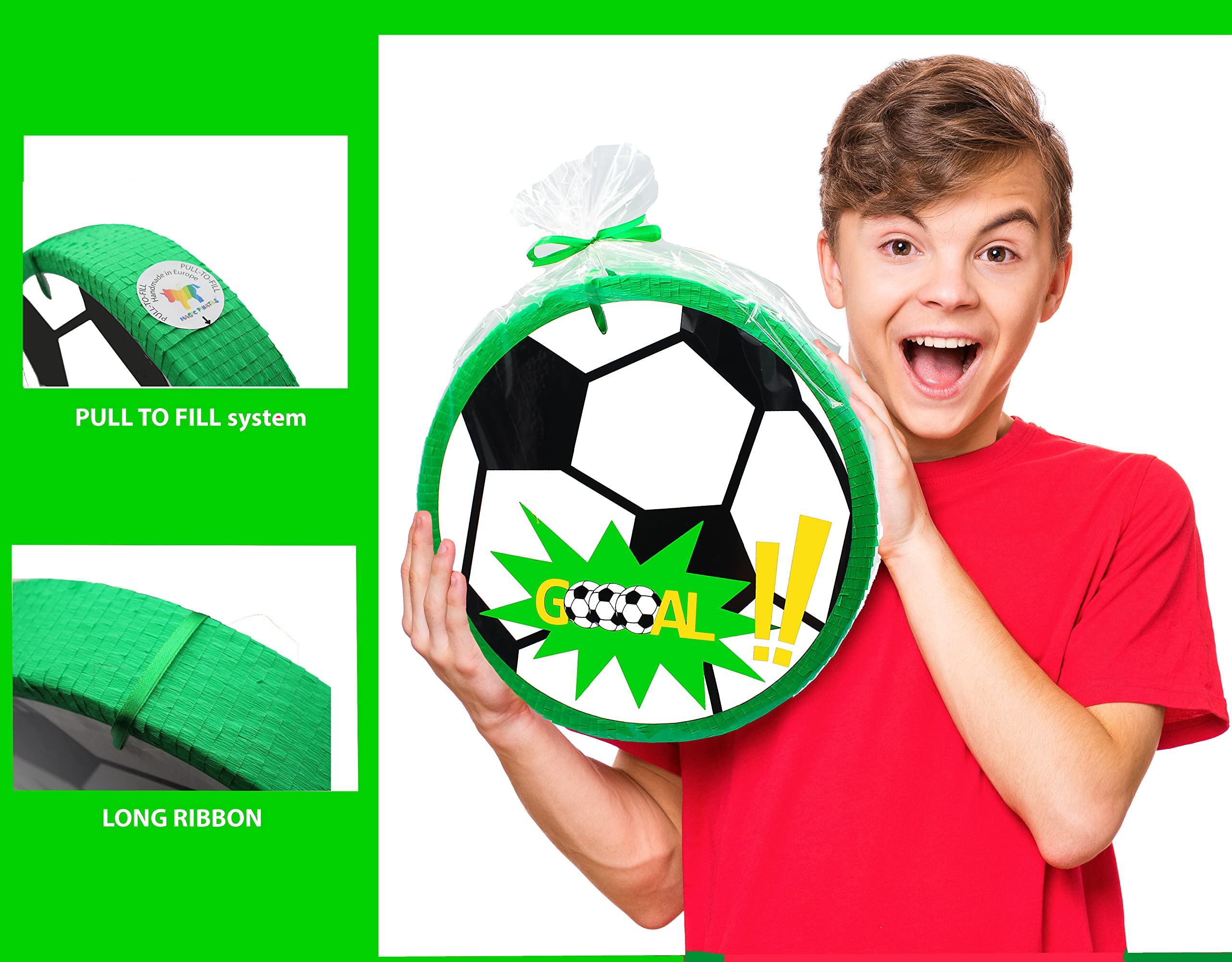 MagicPinatas Piñata Football Foot - À Remplir Bonbons Jouets Pour Anniversaire Enfant
