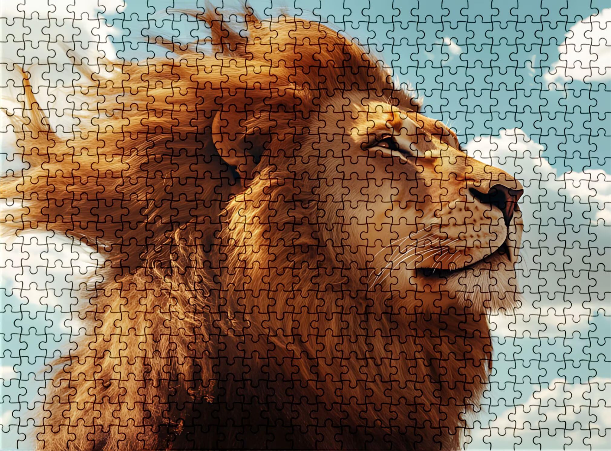 Puzzle 5000 Teile, Holzpuzzle Erwachsene Löwe Tier Impossible Klassische Jigsaw Puzzles 156.5 x 105.5 cm, Familien Spiel, Puzzle Stressabbau Denkspiel, Puzzle-Liebhaber w0-822