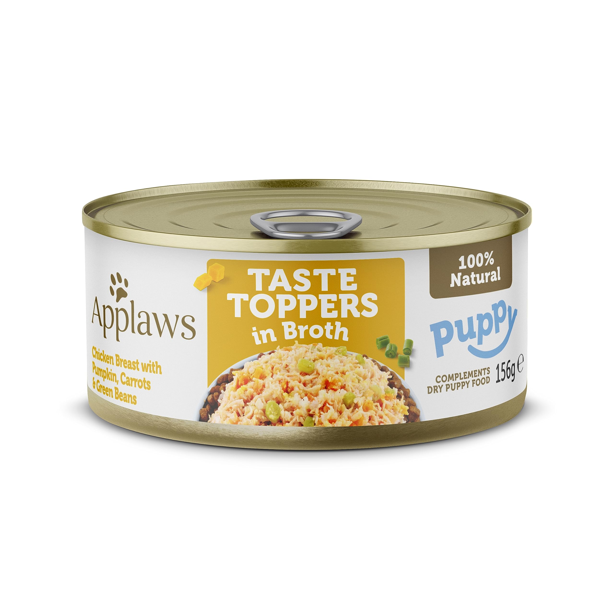 Applaws Natural Wet Puppy Food, Chicken with Vegetables in Broth Can 156g Hypoallergenic Wet Dog Food (Pack of 12)