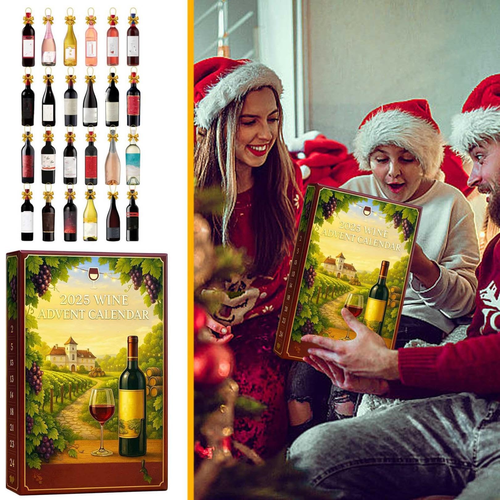 Wine Advent Calendar 2025, 24 Days Wine Christmas Countdown