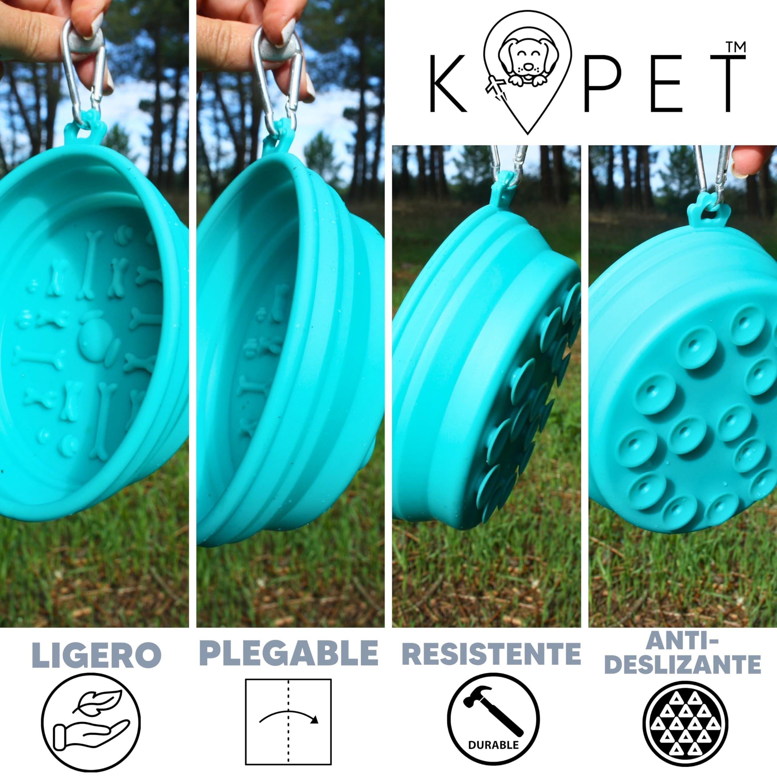 KPET™ LamiBowl Portable Dog Drinker, Dog Feeder Mat, Foldable Dog Feeder, Non-Slip Base - Image 2