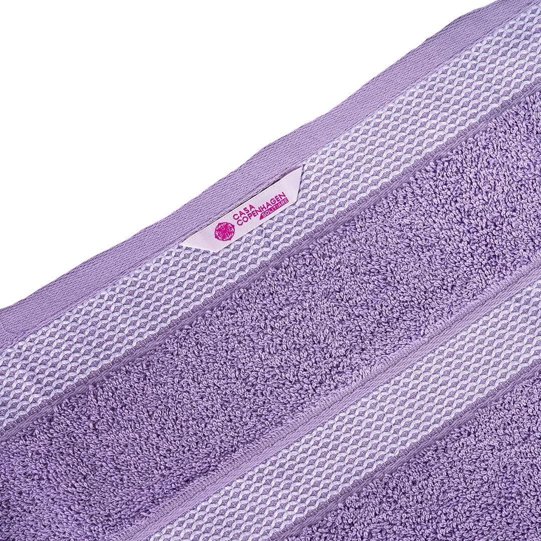 Casa Copenhagen Juego de 6 Toallas de baño 600 gsm, Rosa púrpura-Rosa | Solitaire Mix 100% algodón egipcio puro para baño, cocina y ducha 2toallas baño, 2de mano, 2paños (set regalo mujer y hombre)