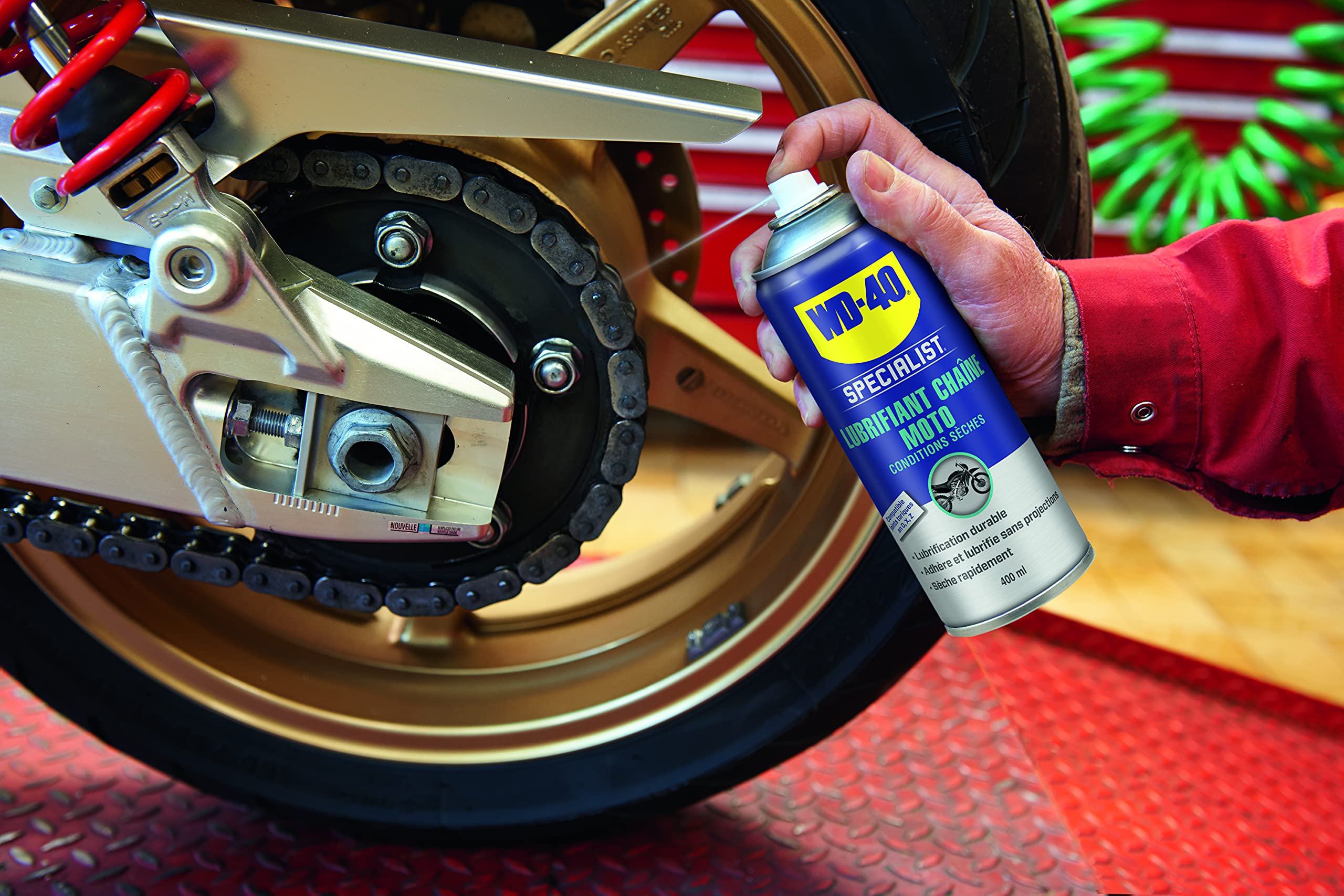 WD-40 SPECIALIST Kit d'entretien Moto - Tripack de 3 produits 400ml | Solution pratique pour l'entetien moto -Nettoyant Chaîne, Lubrifiant Chaîne et Lustreur Silicone 400ml