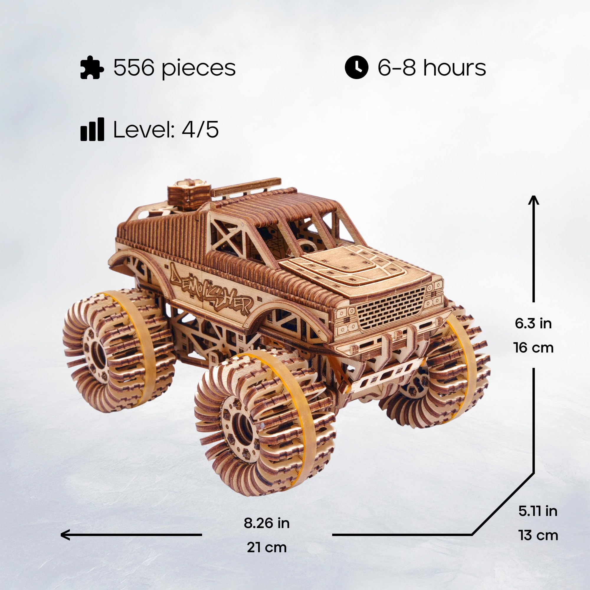 Wood Trick Monster Truck 3D Wooden Puzzles for Adults to Build