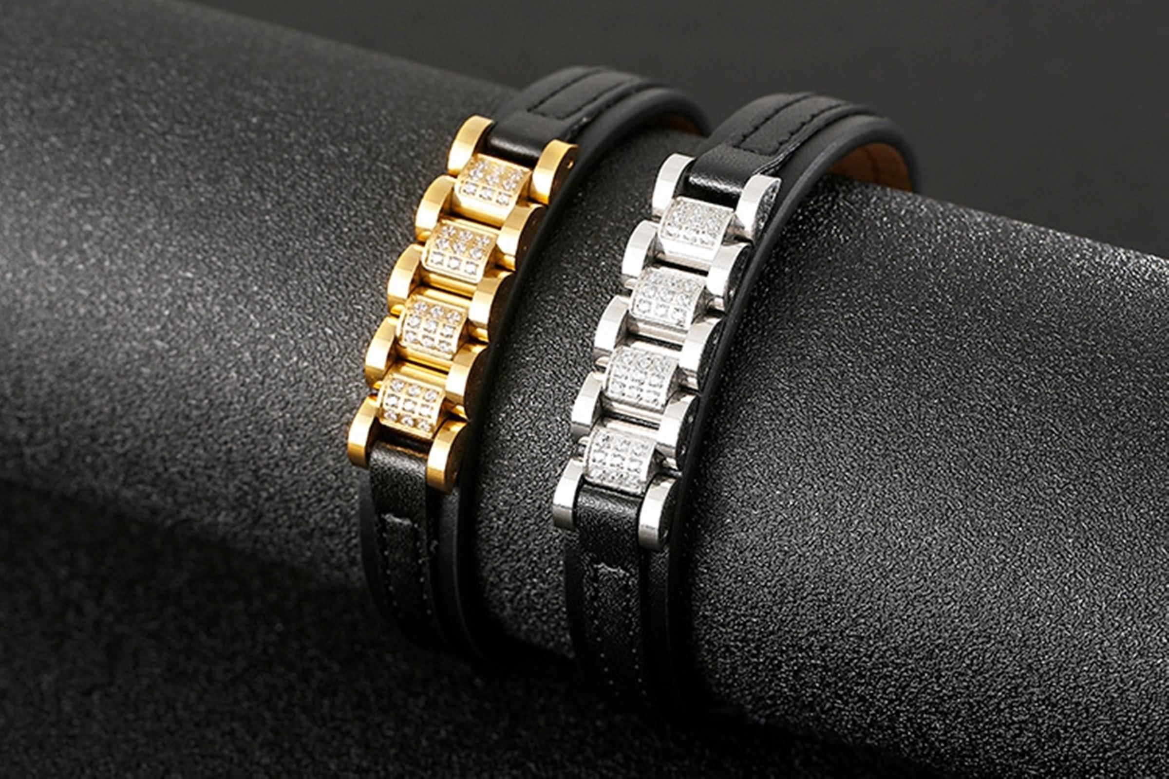 Pulsera trenzada para hombres, pulseras para hombres, brazalete de piel sintética