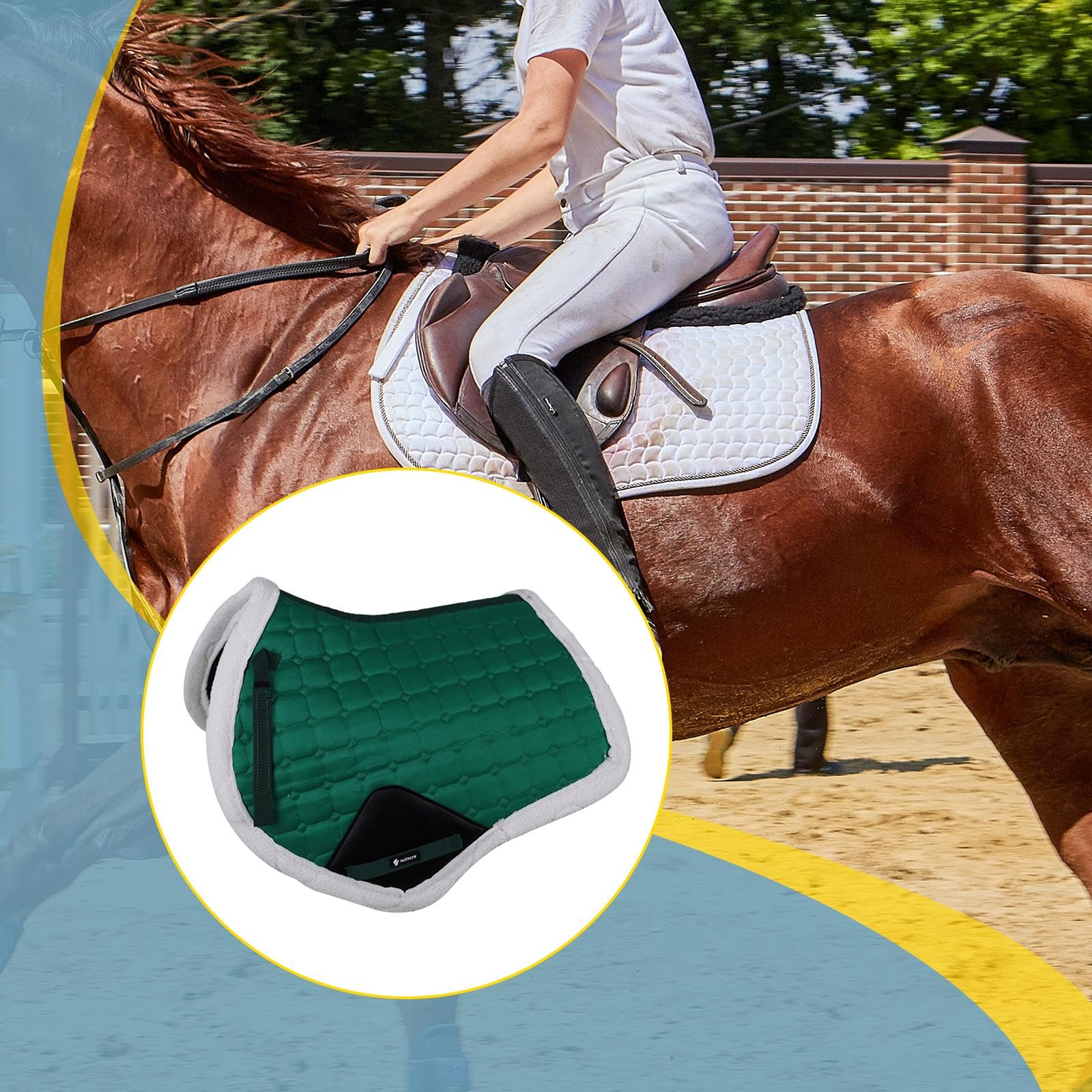 Protector de Silla de Montar para Caballo, Absorbente del Sudor, Accesorio Ecuestre Práctico para Deportes, Resistente Al Desgaste, con Protección.