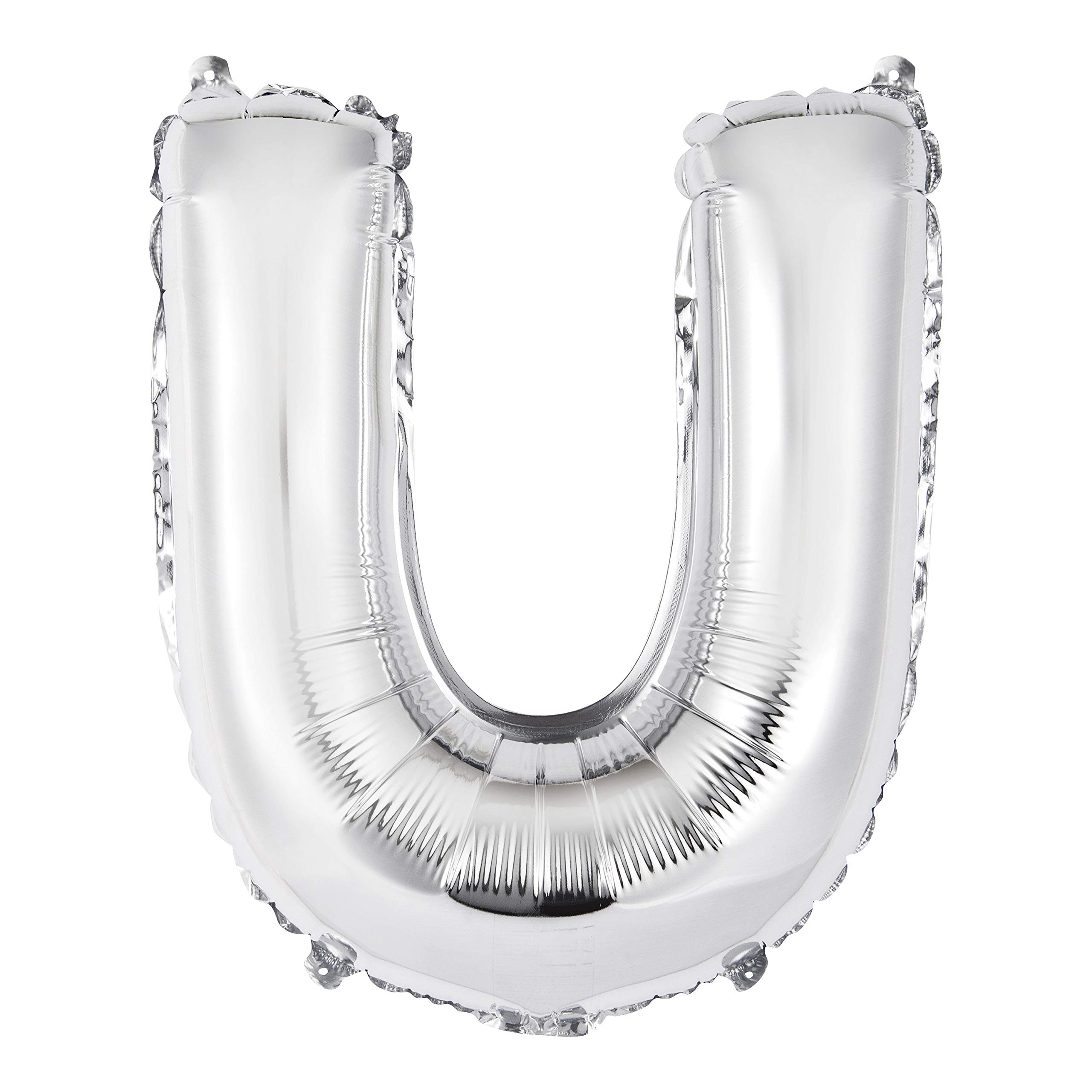 U - Shaped Silver Foil Balloon (35cm) - Stylish Party Decor for Birthdays, Anniversaries & Celebrations - 1 Pc