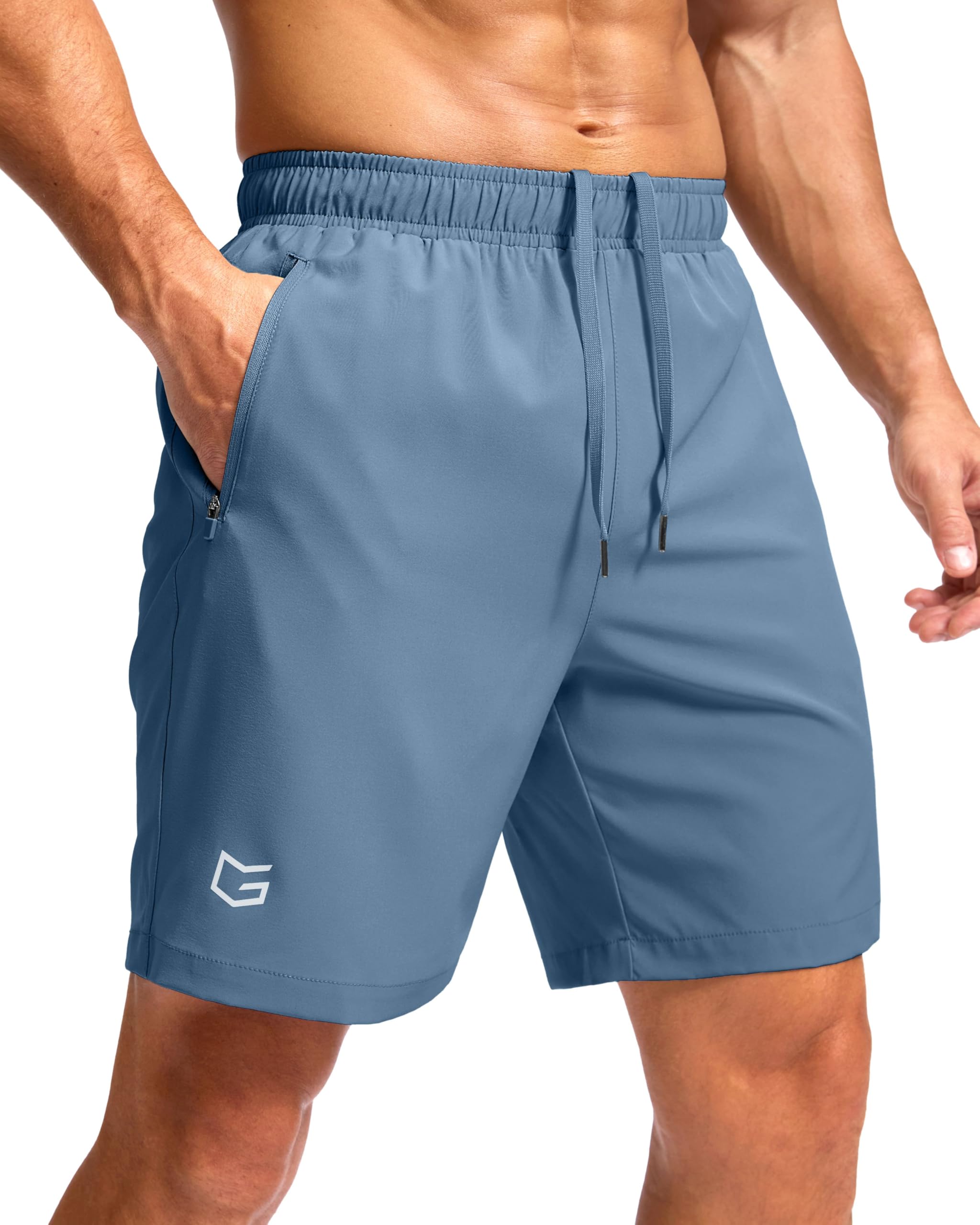 G Gradual Mens Athletic Running Shorts with Zipper Pockets Quick Dry 7 5 9 Workout Gym Shorts for