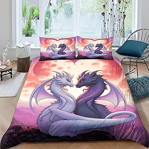 3D Dragon Comforter Set Full Vintage Gothic Bedding Set,Women's Gothic